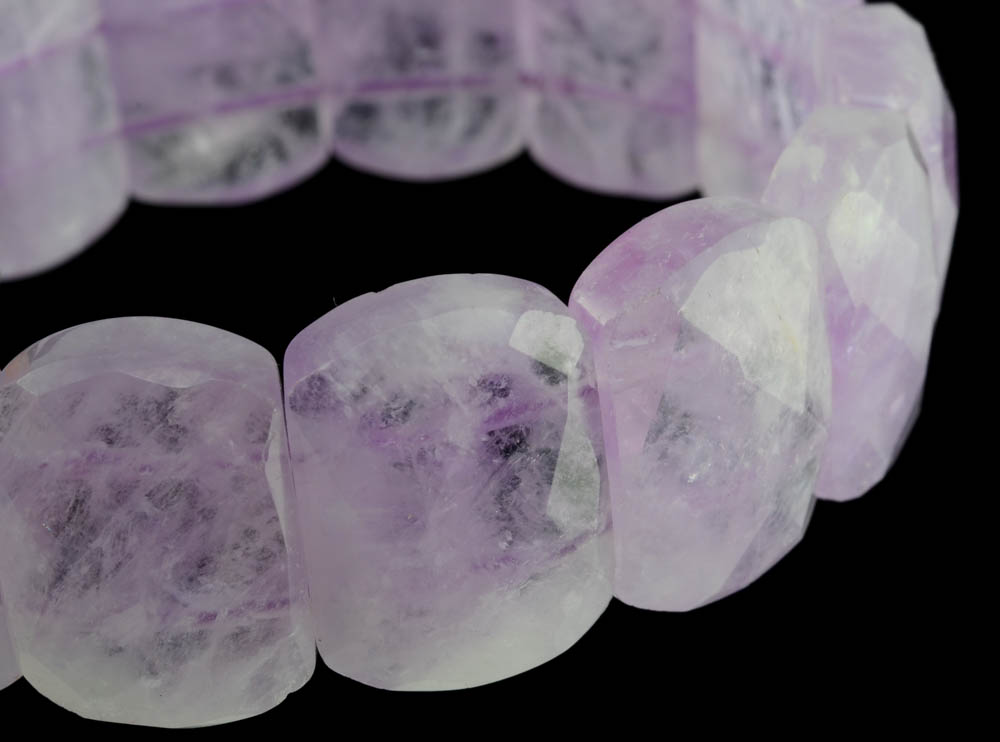 Carved Amethyst Stone Stretch Bracelet