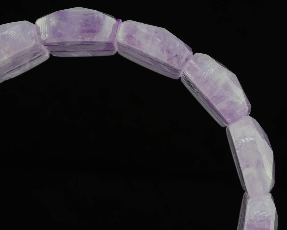 Carved Amethyst Stone Stretch Bracelet