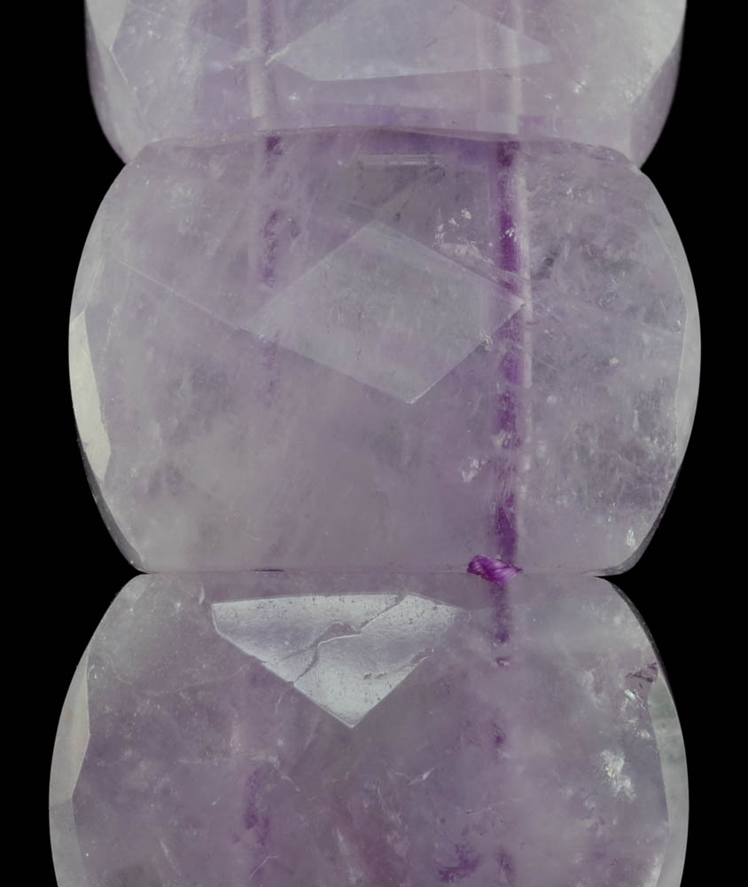 Carved Amethyst Stone Stretch Bracelet