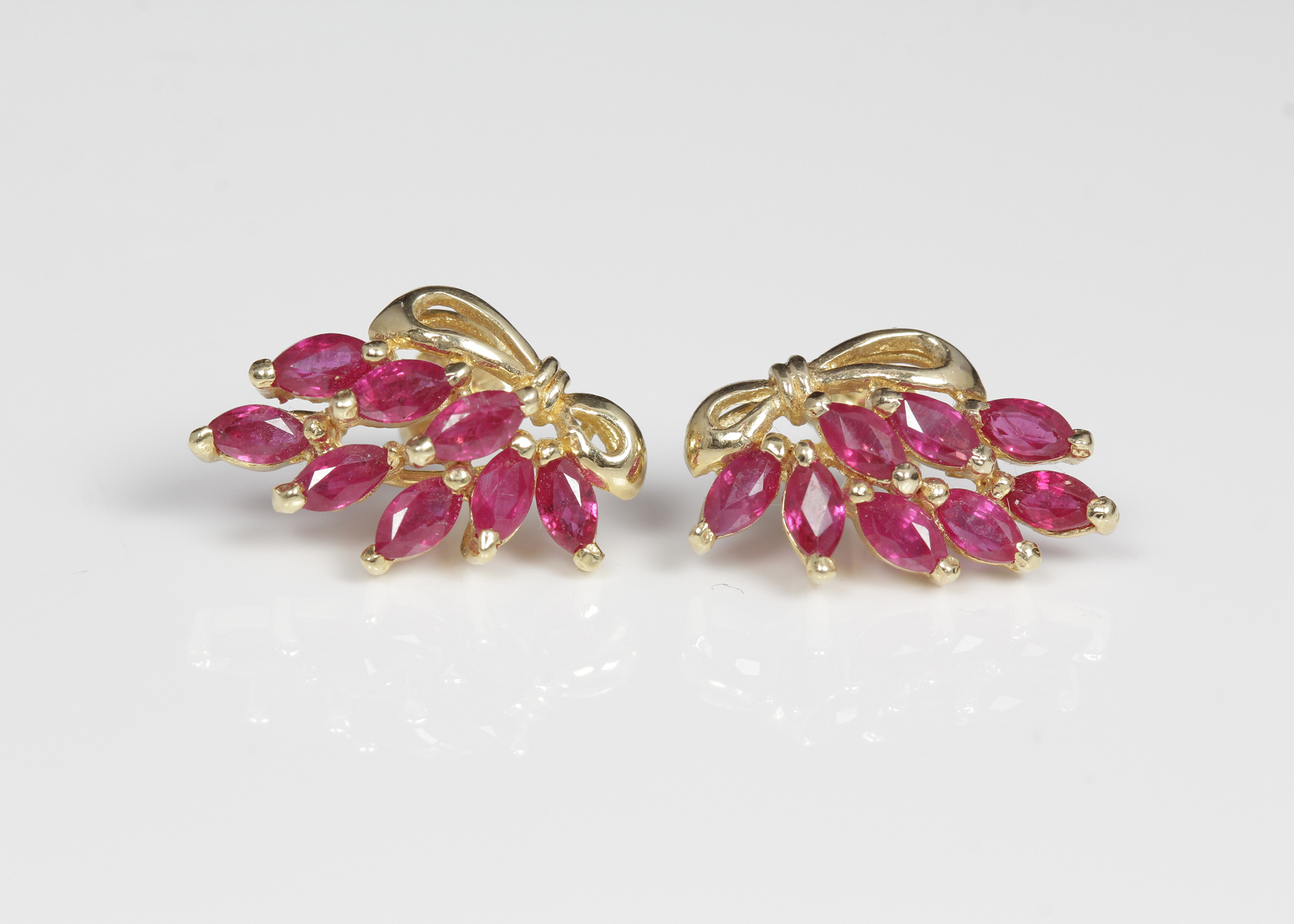 14K Yellow Gold Ruby Studs