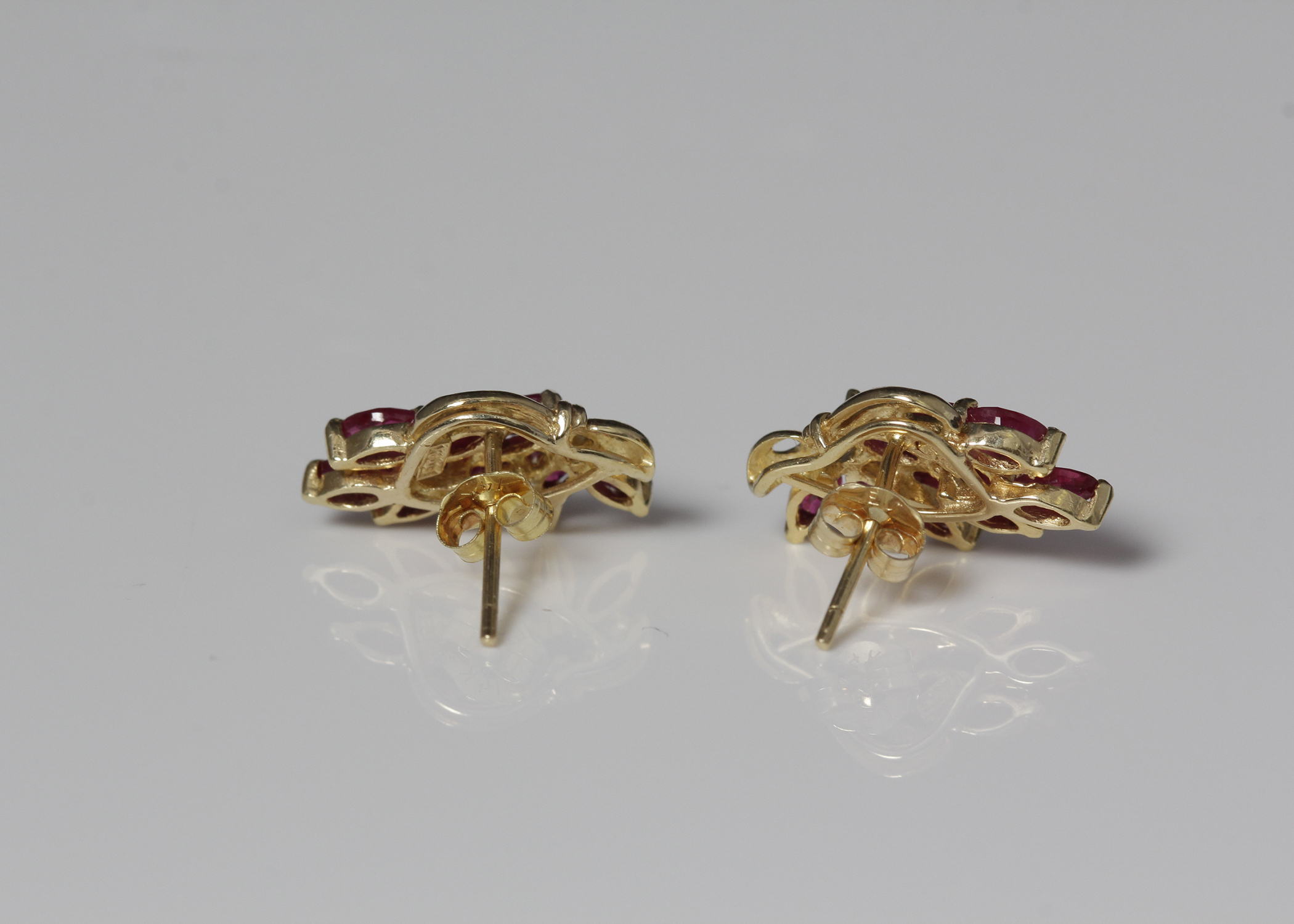 14K Yellow Gold Ruby Studs