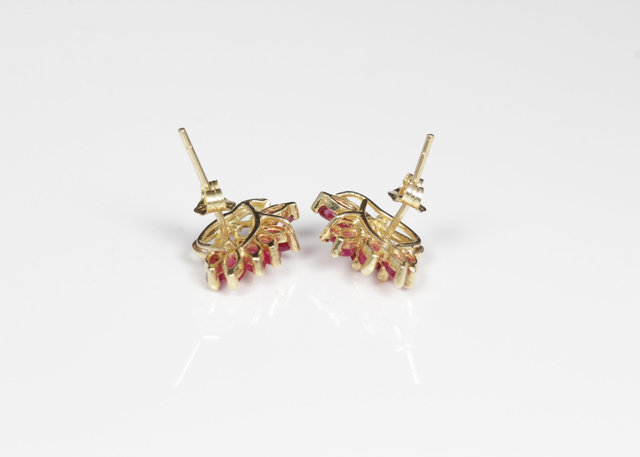 14K Yellow Gold Ruby Studs