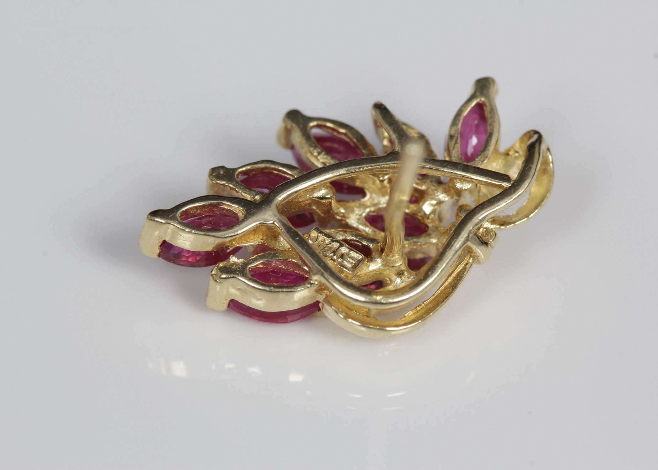 14K Yellow Gold Ruby Studs