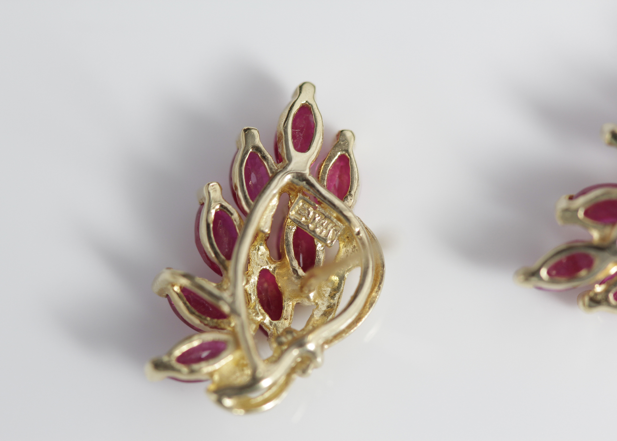 14K Yellow Gold Ruby Studs