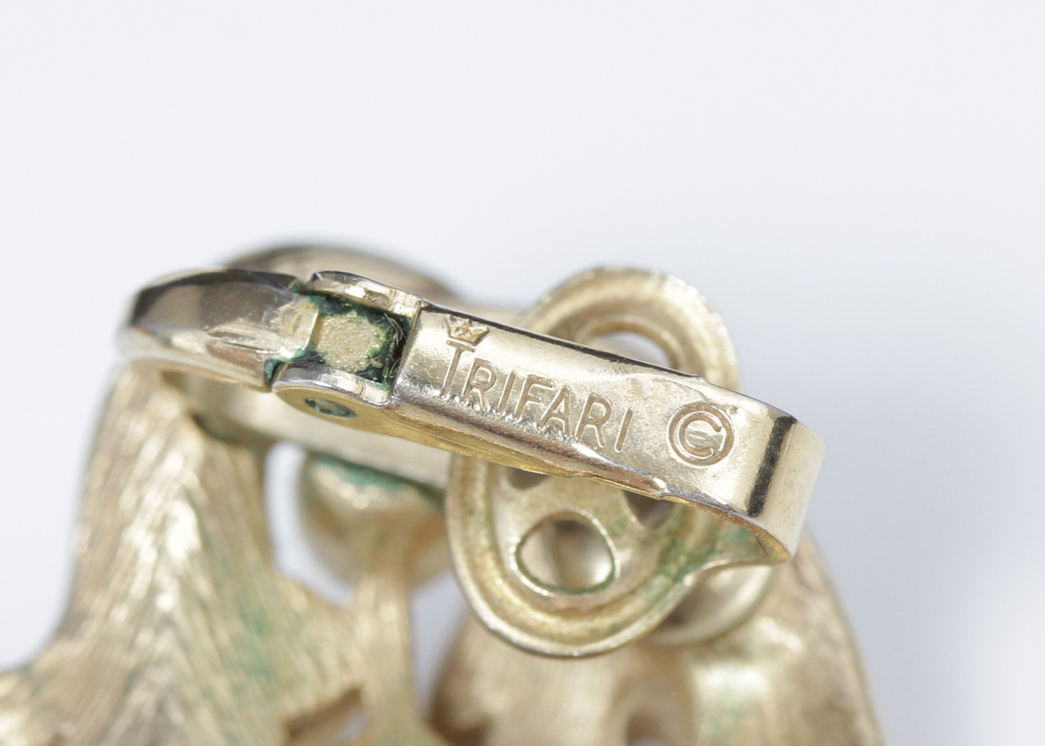 Vintage Trifari Brooch and Earrings