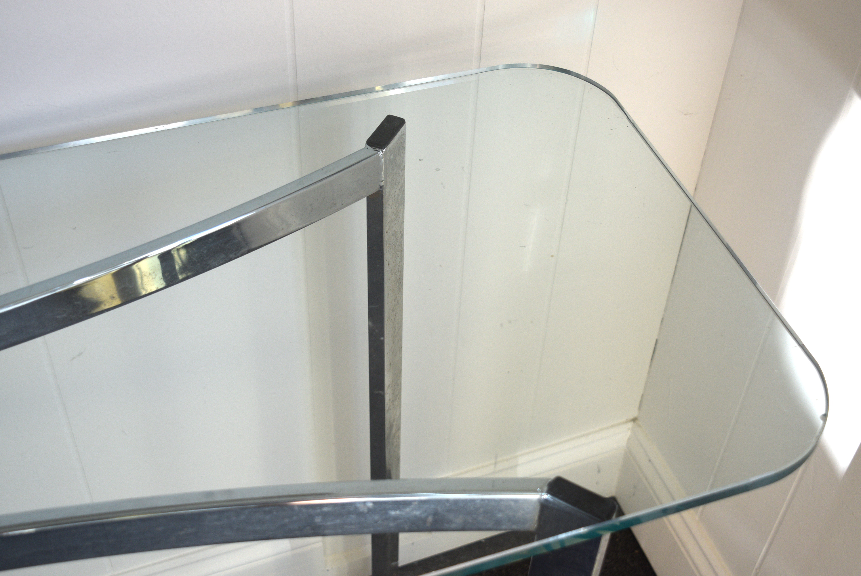 Vintage Glass Top Buffet Table