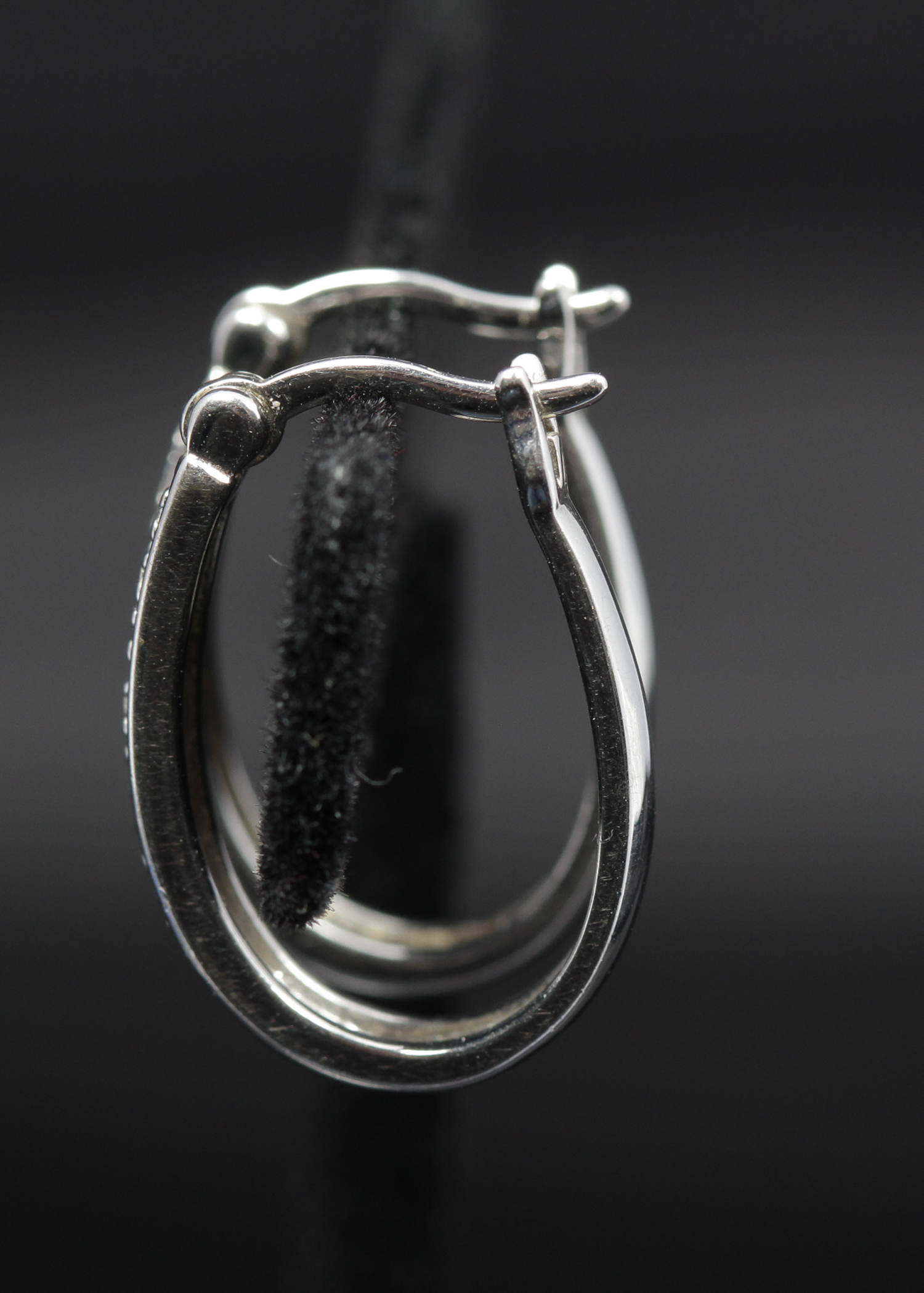 Sterling Silver Diamond Hoops