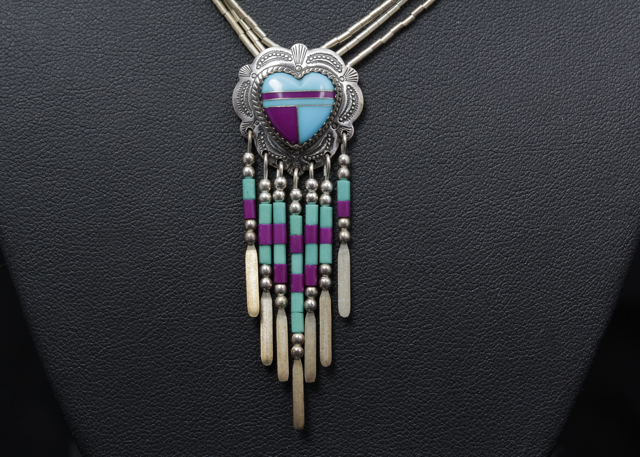 Sterling Silver Turquoise and Charoite Jewelry Set