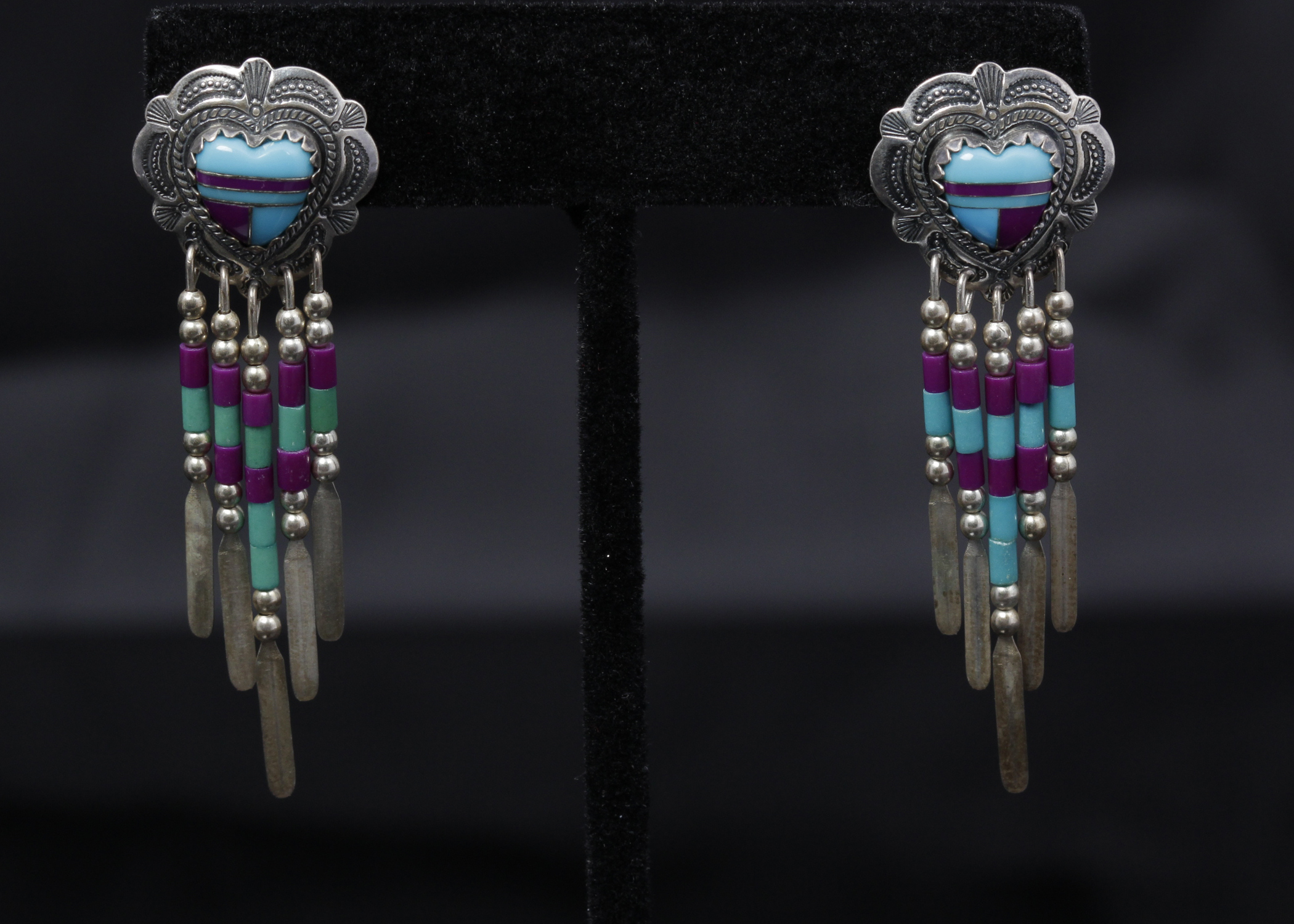 Sterling Silver Turquoise and Charoite Jewelry Set