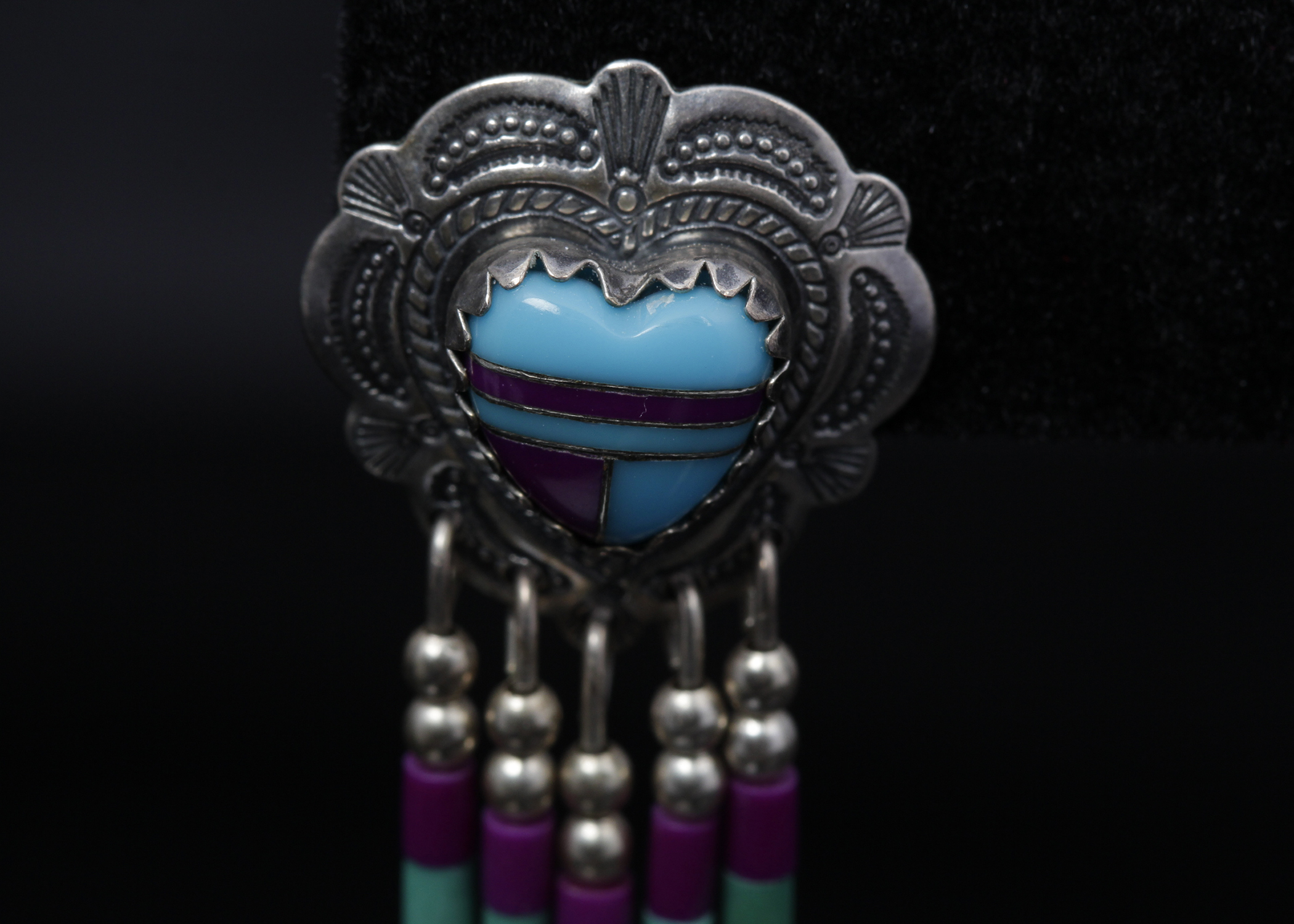 Sterling Silver Turquoise and Charoite Jewelry Set