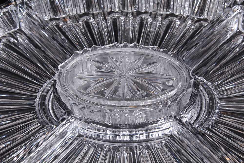 Compartmentalized Crystal Serving Dish