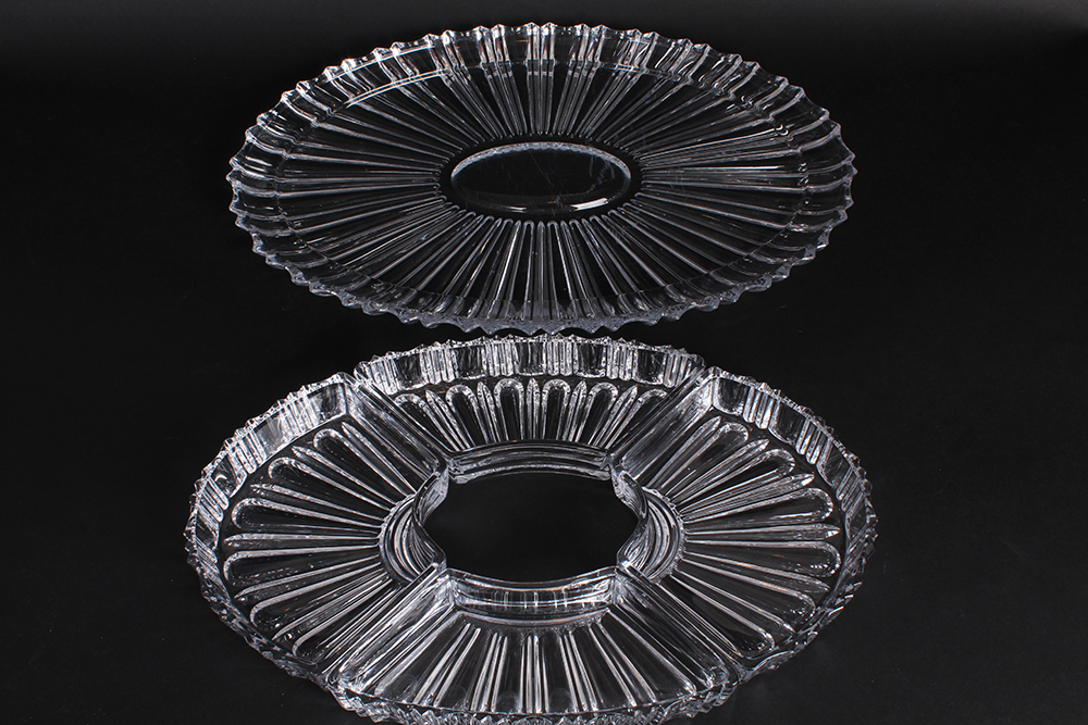 Compartmentalized Crystal Serving Dish