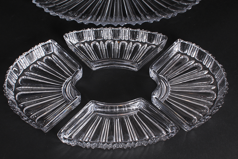 Compartmentalized Crystal Serving Dish