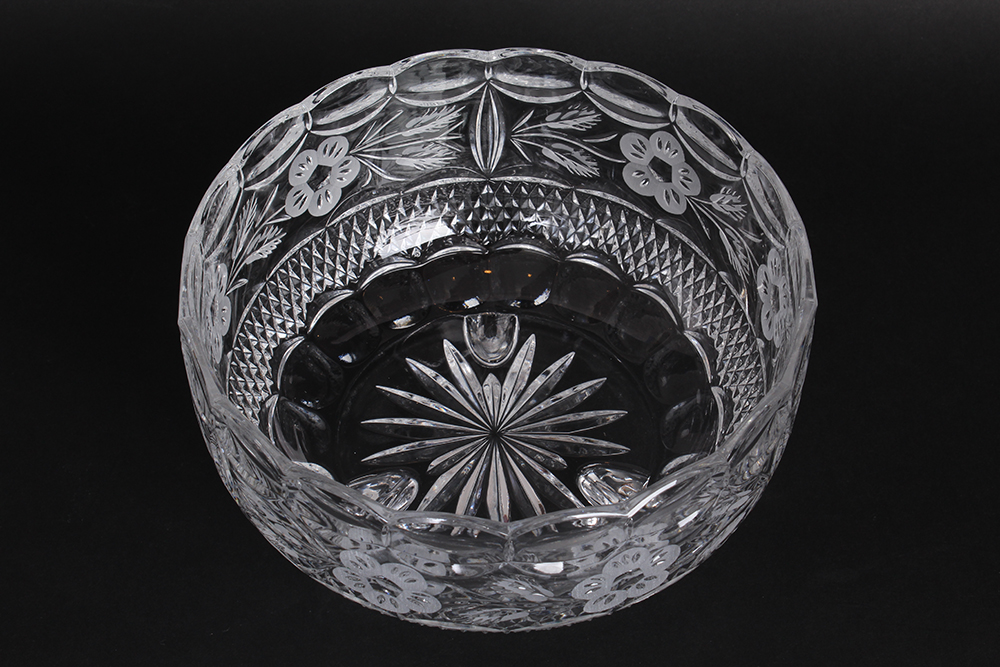 Tri Scroll Foot Crystal Bowl