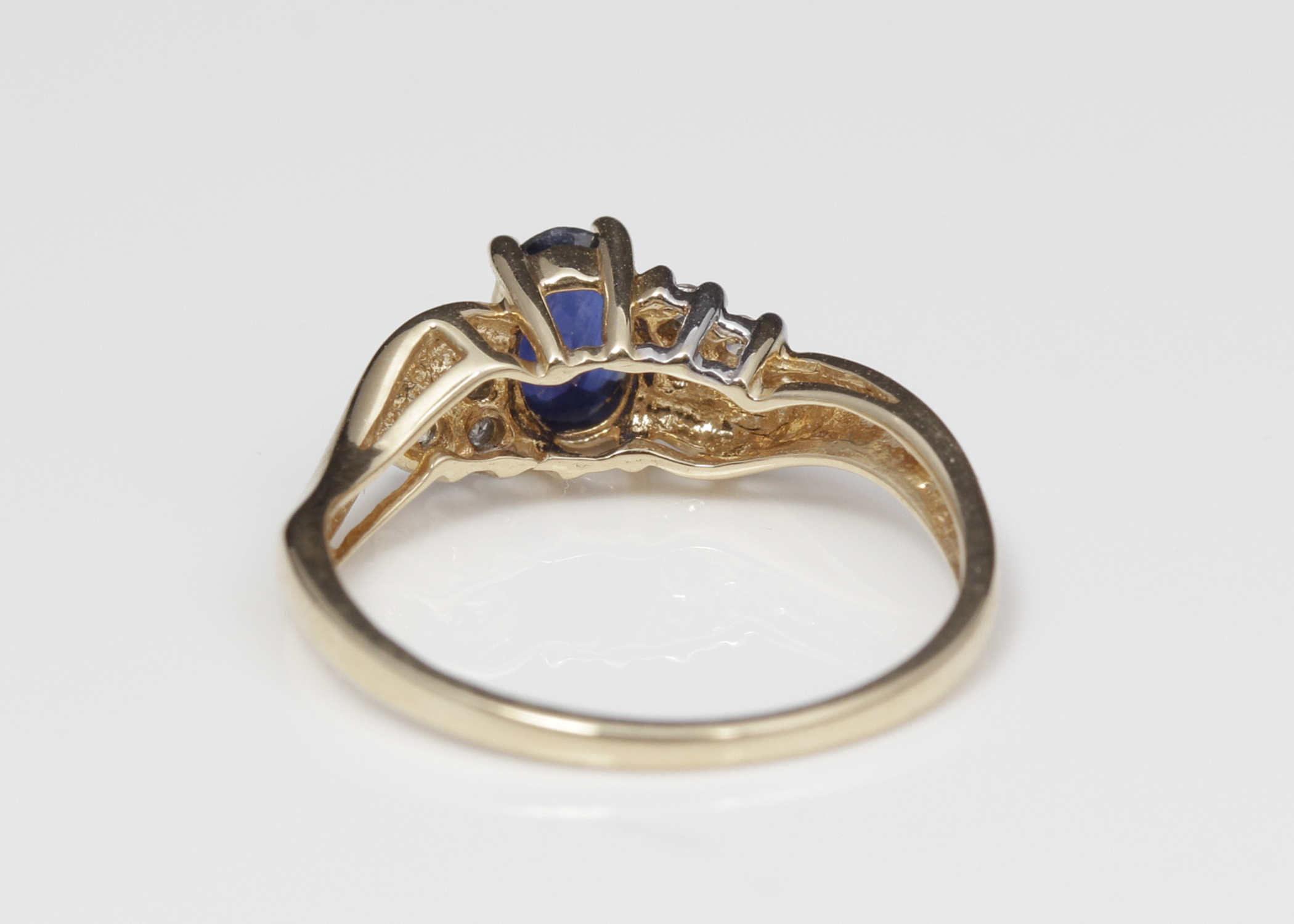 10K Yellow Gold Sapphire and Diamond Ring