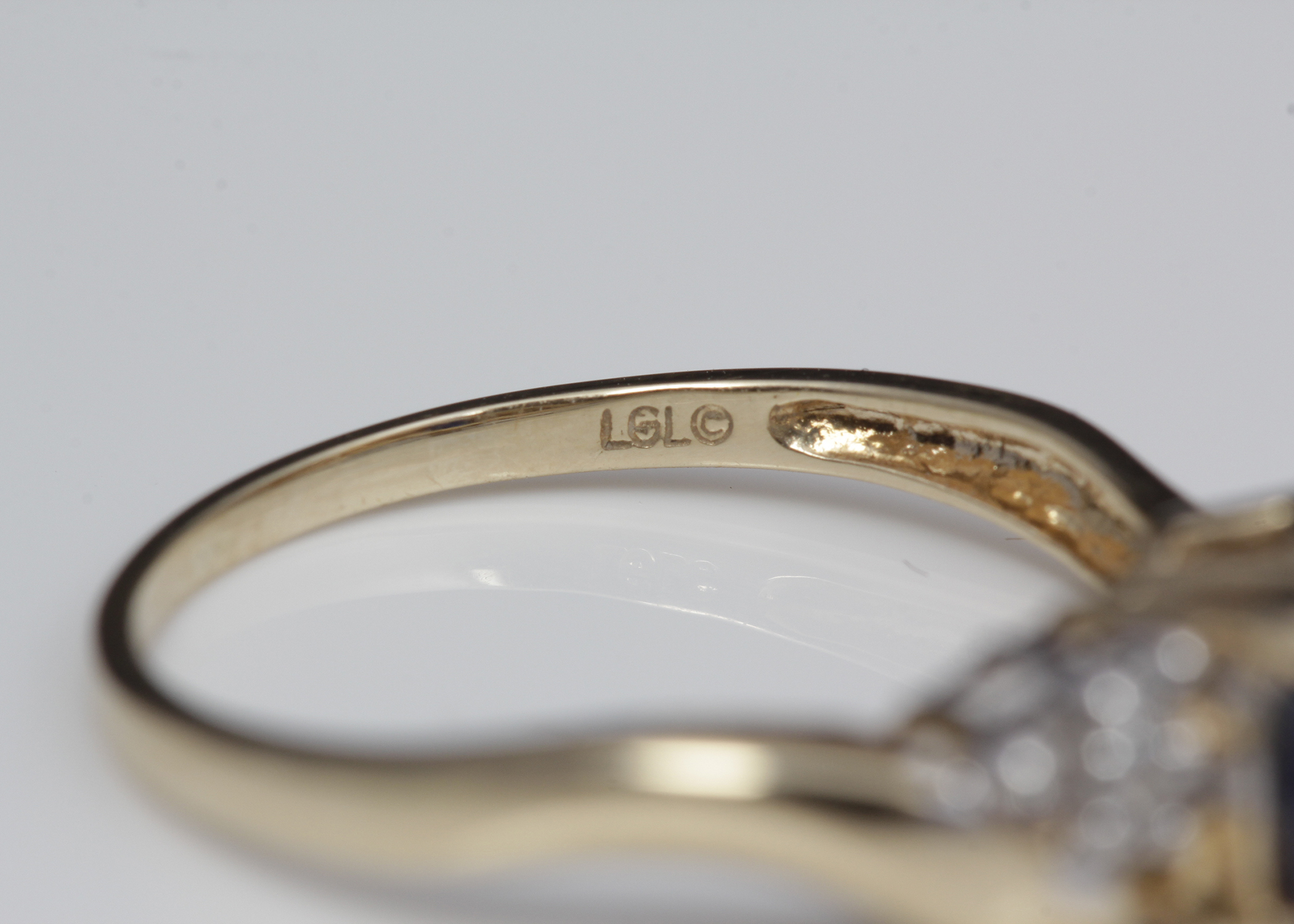 10K Yellow Gold Sapphire and Diamond Ring