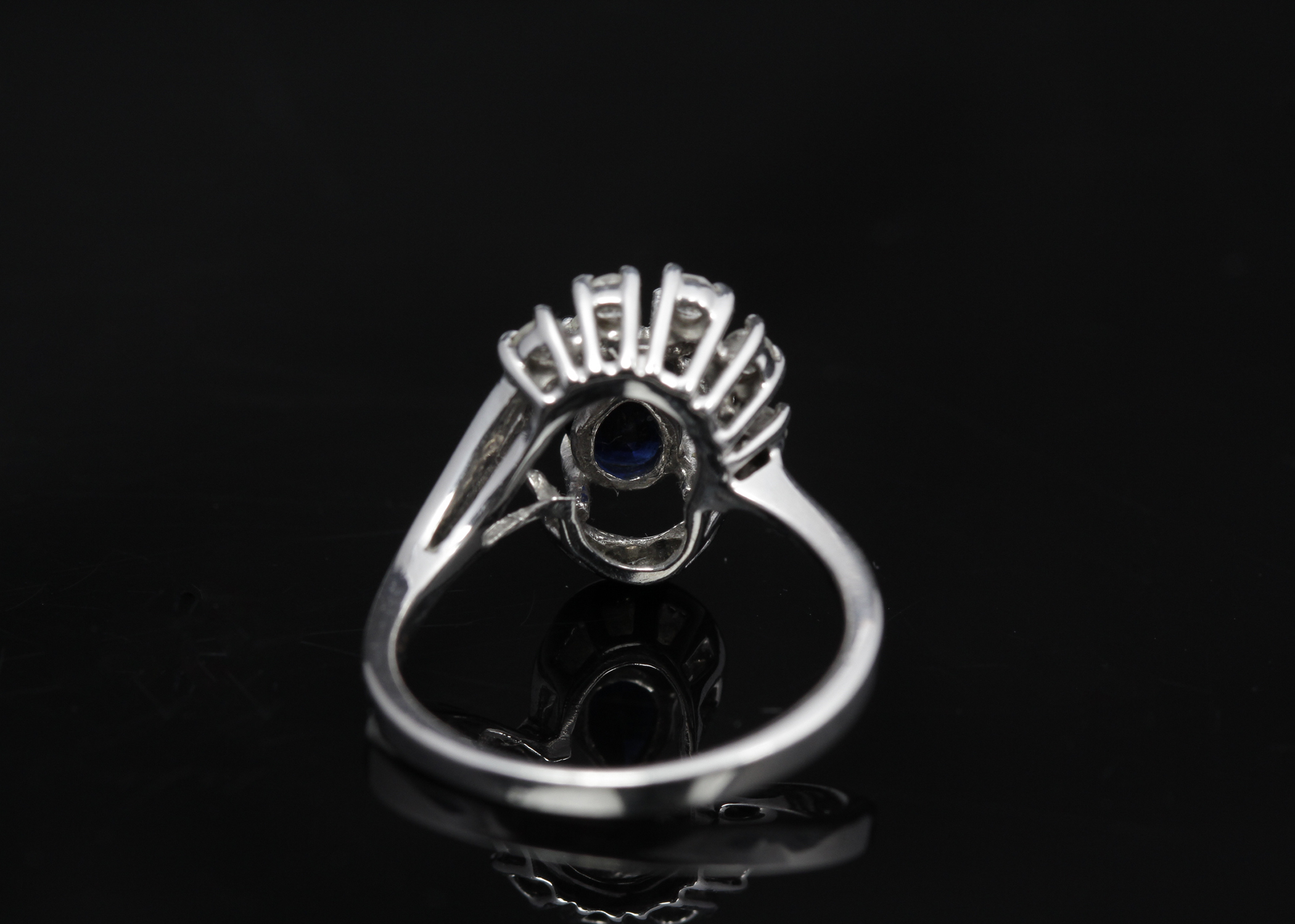 White Gold Sapphire and Diamond Ring