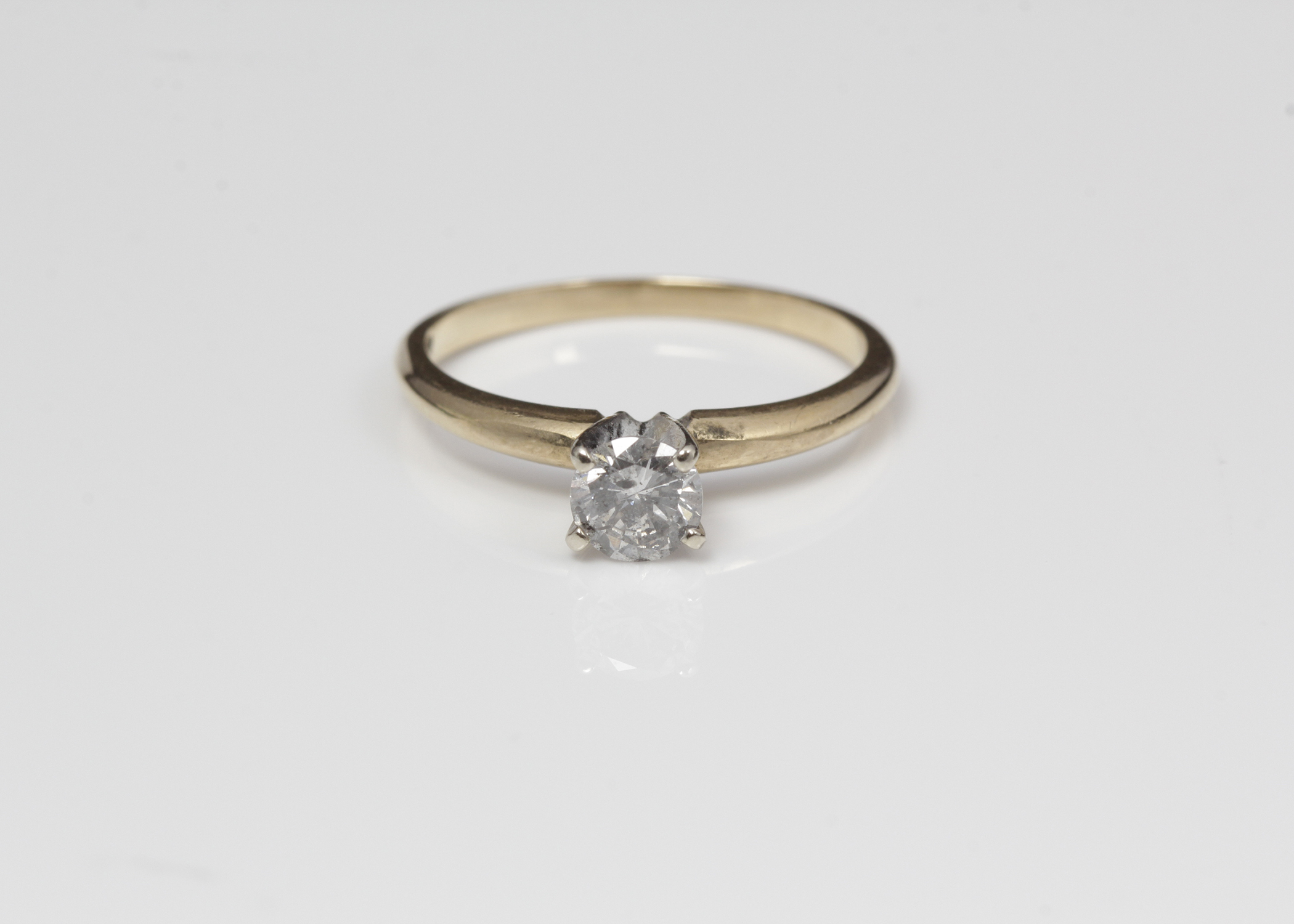 14K Yellow Gold Diamond Solitaire Ring