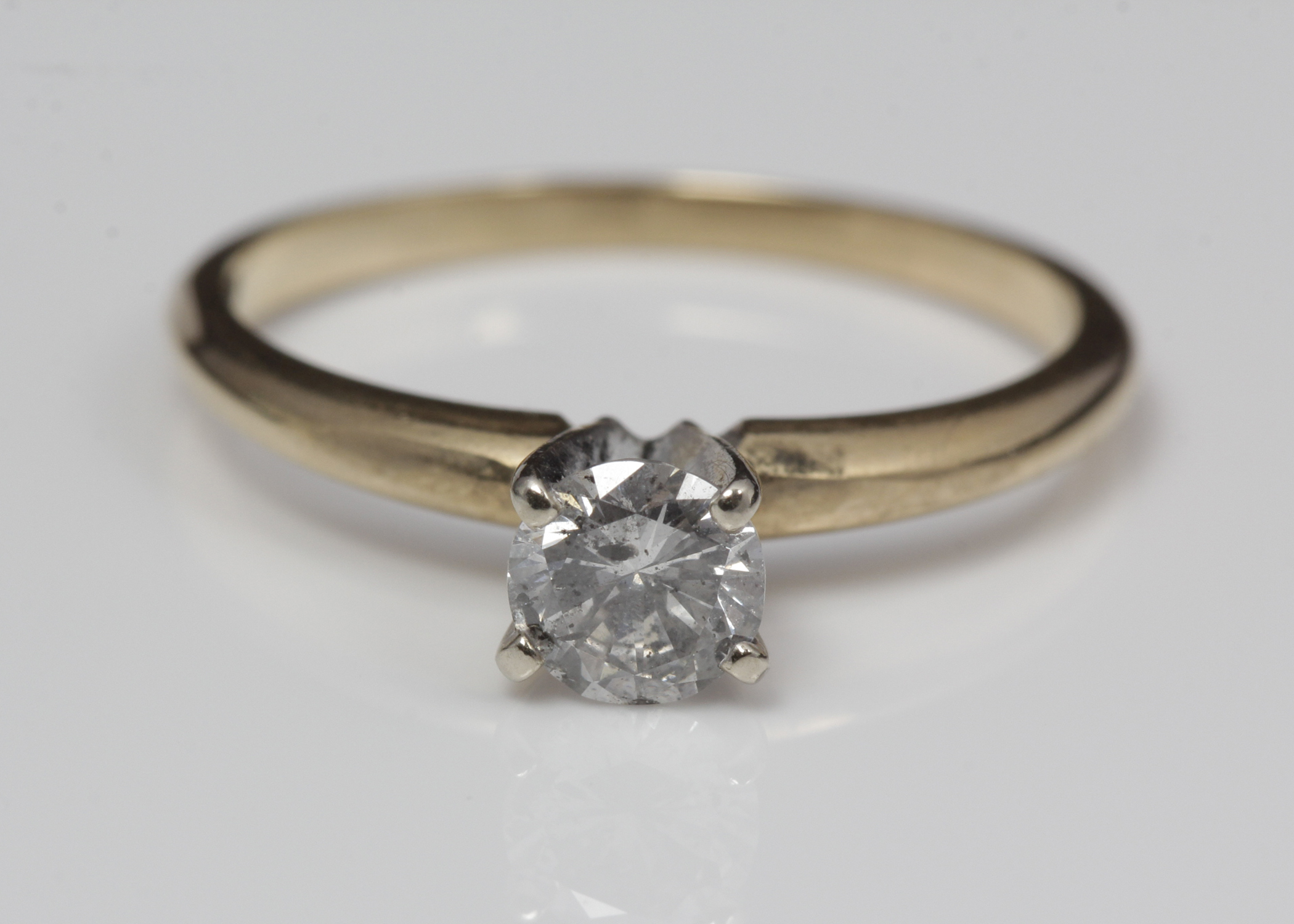 14K Yellow Gold Diamond Solitaire Ring