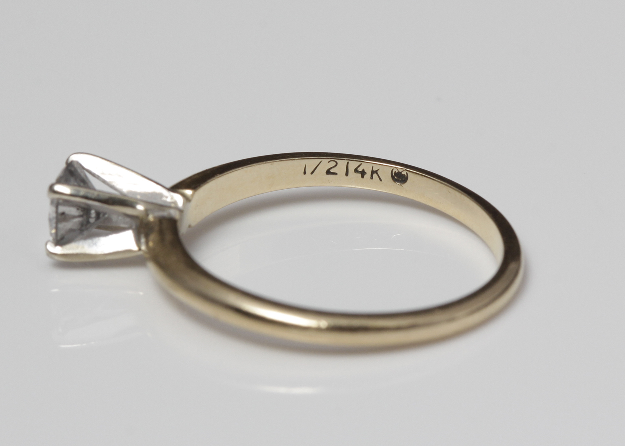 14K Yellow Gold Diamond Solitaire Ring