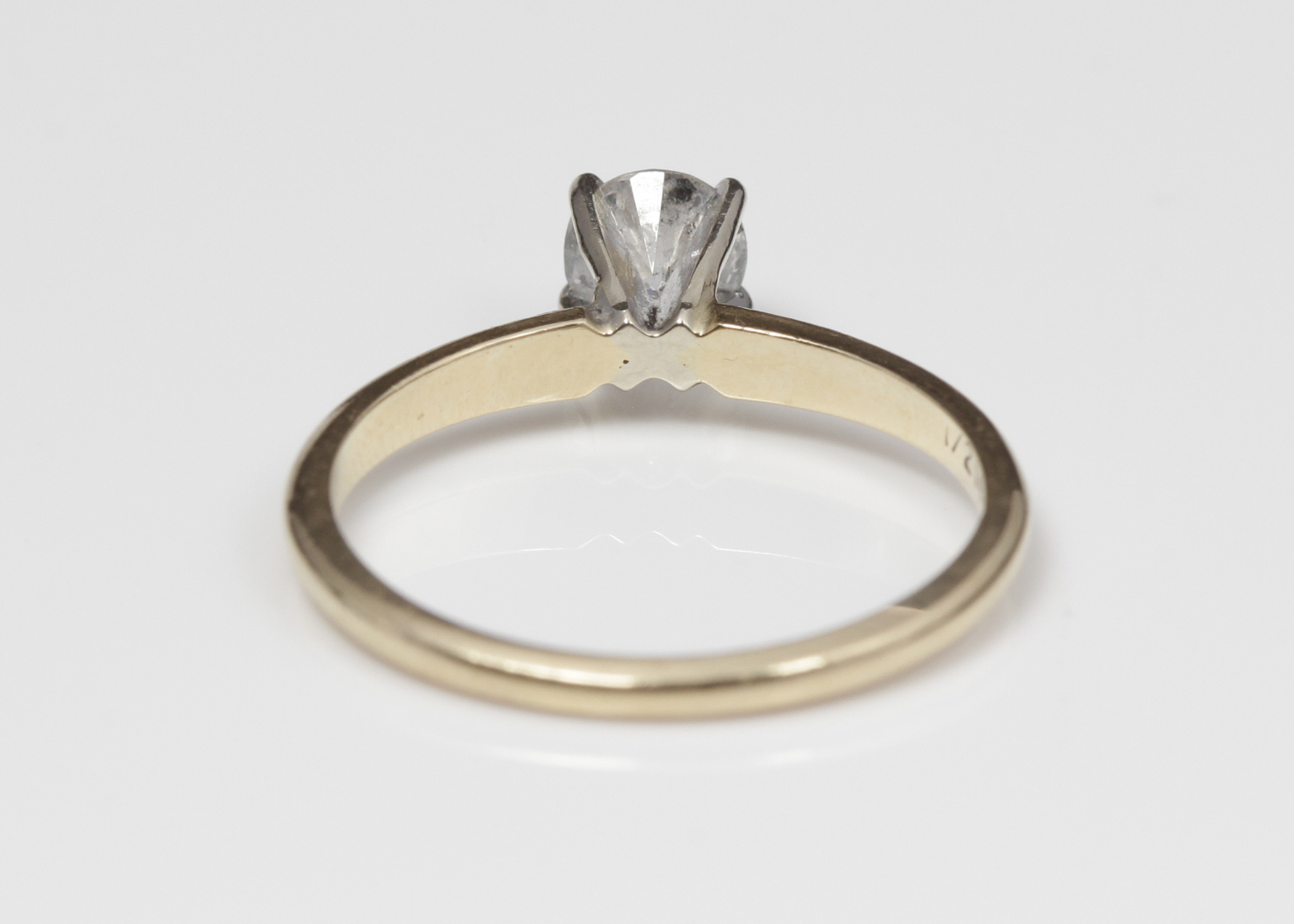 14K Yellow Gold Diamond Solitaire Ring