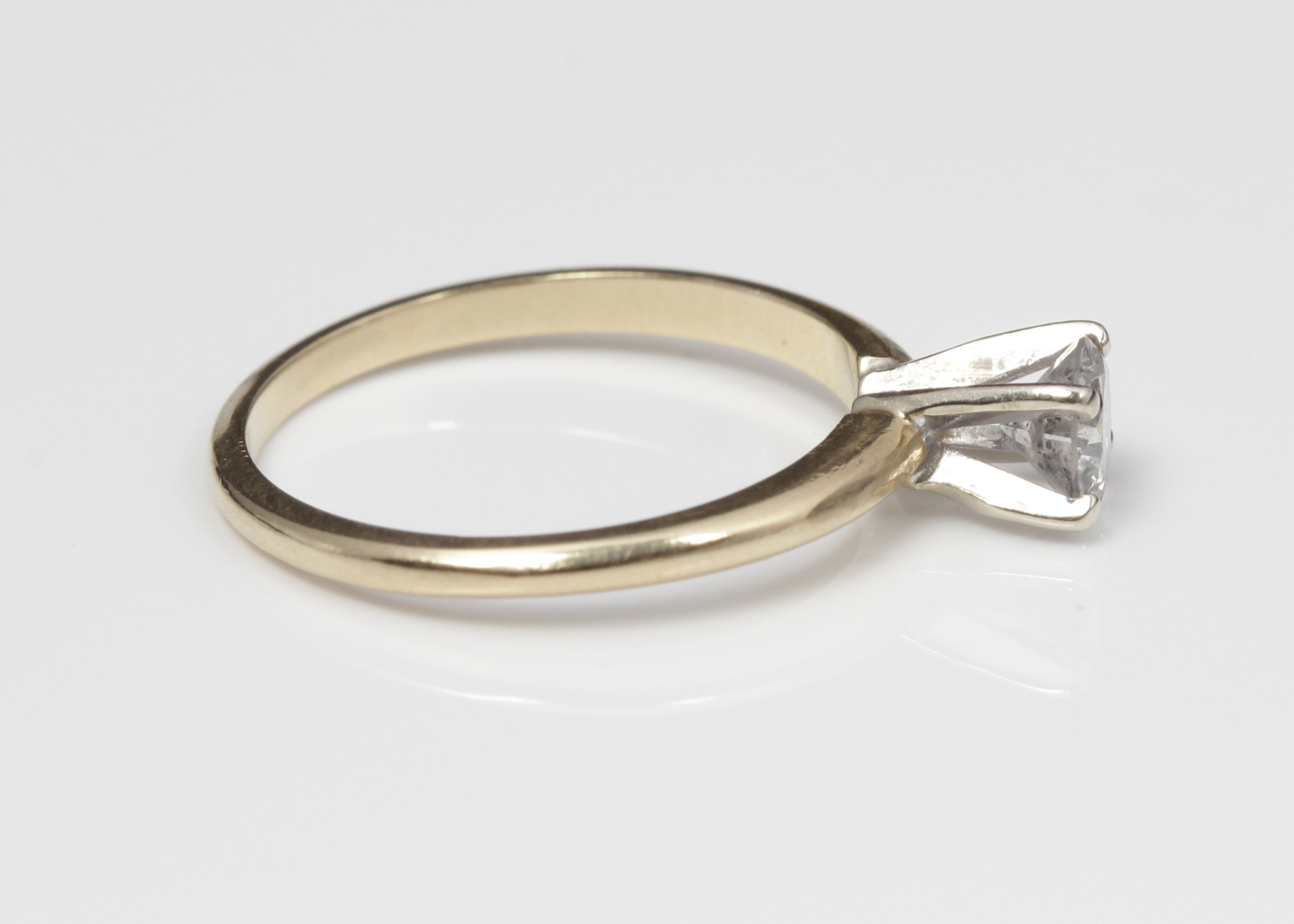 14K Yellow Gold Diamond Solitaire Ring