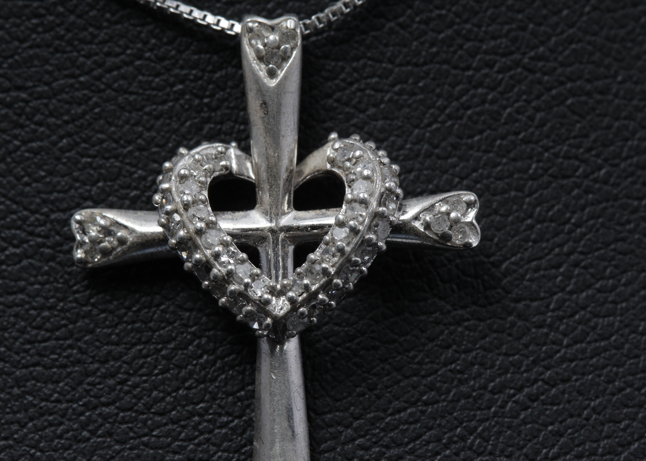Sterling Silver Diamond Cross Necklace