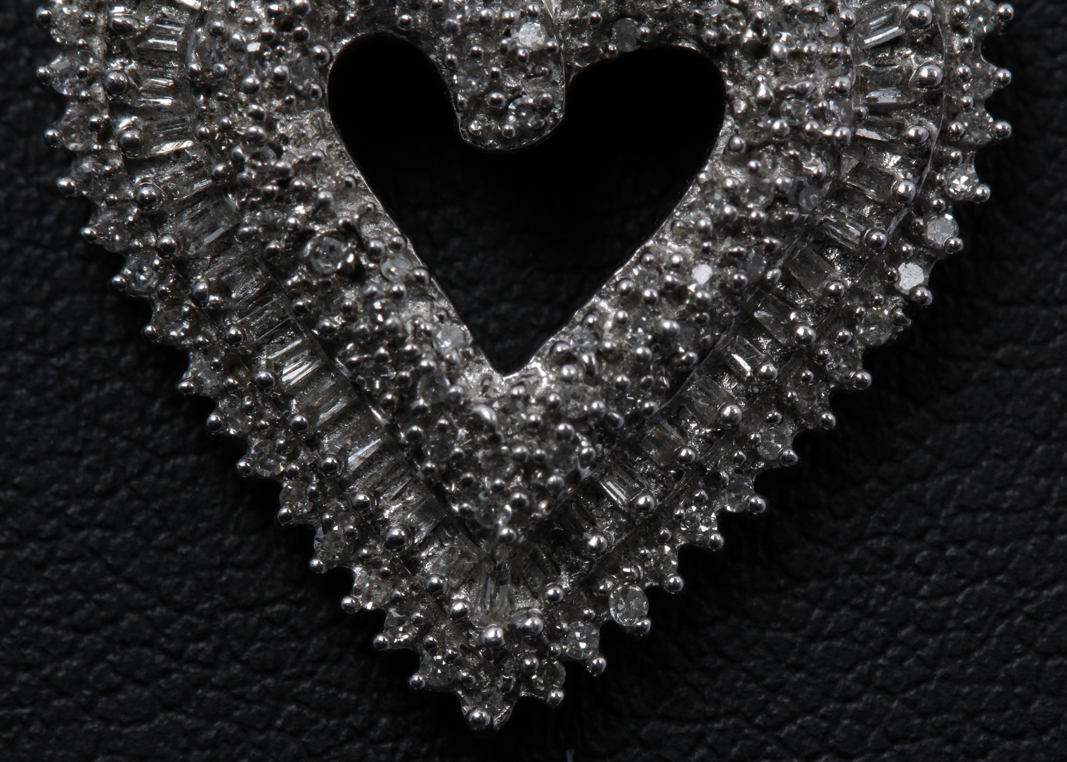 Sterling Silver Diamond Heart Necklace