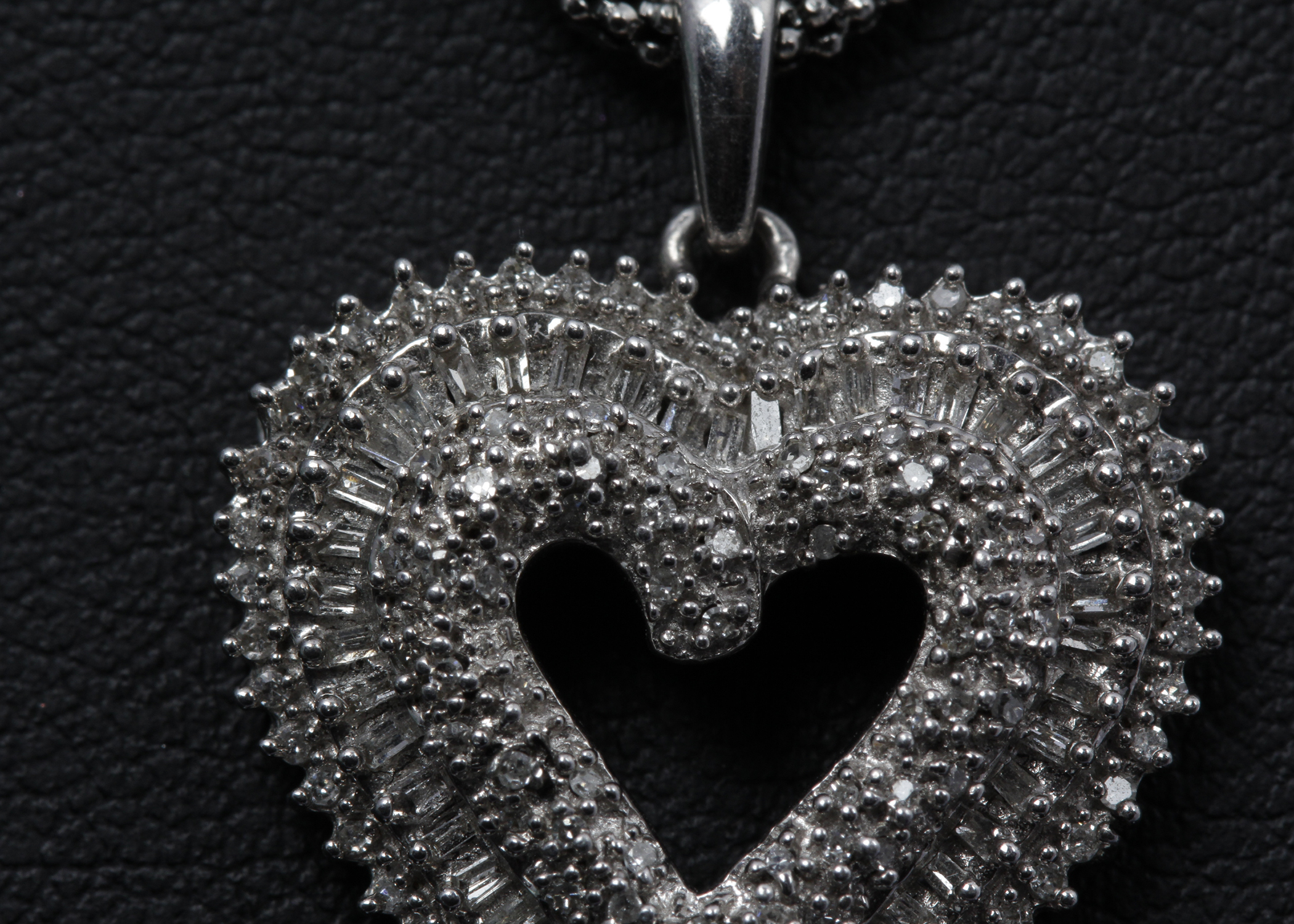 Sterling Silver Diamond Heart Necklace