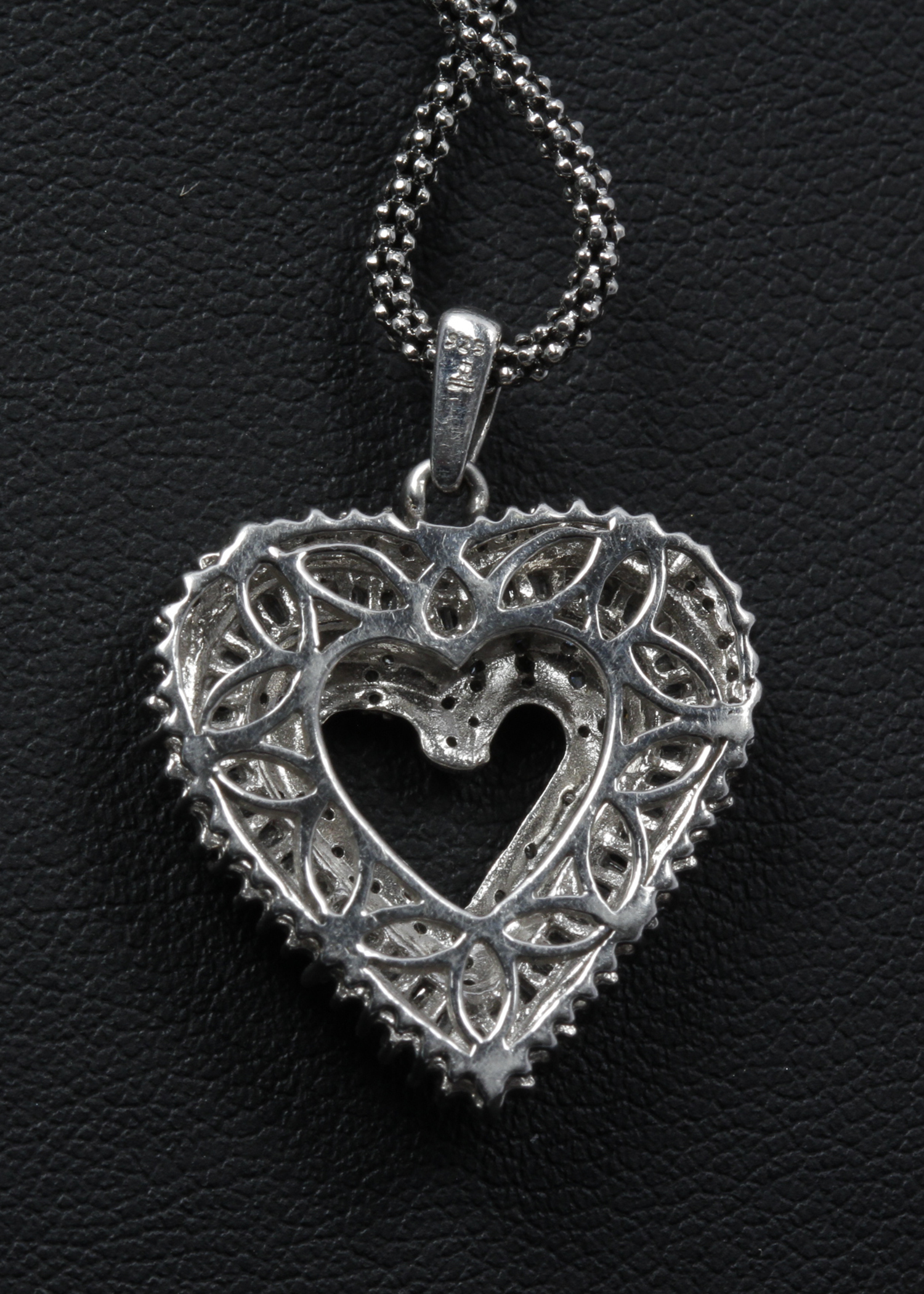 Sterling Silver Diamond Heart Necklace