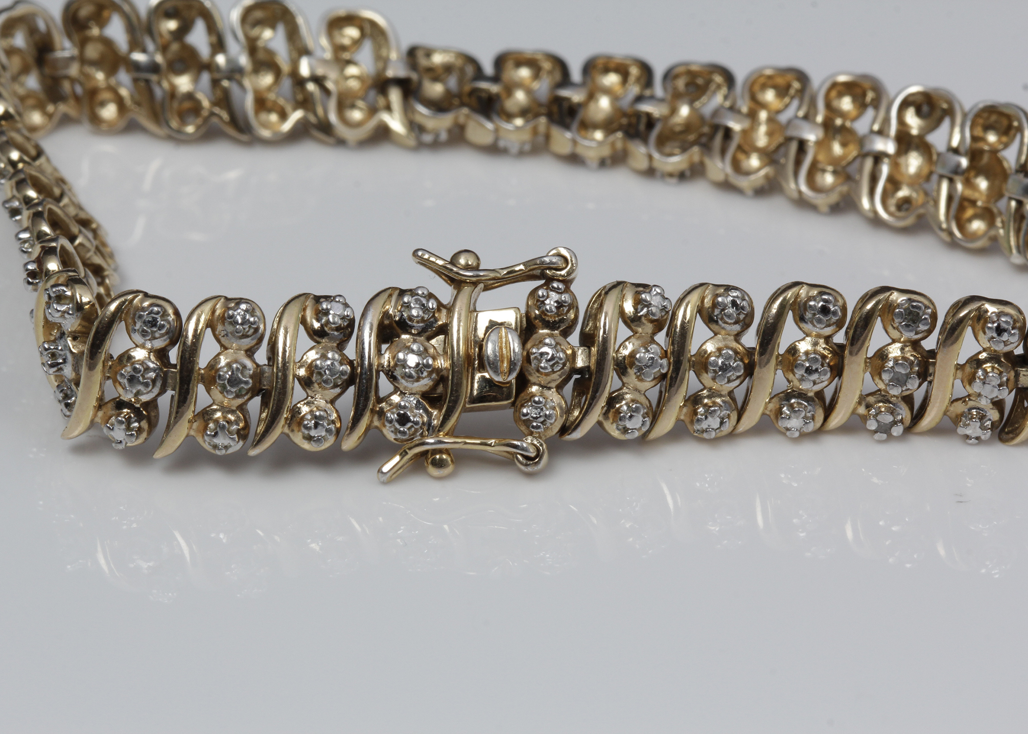Gold Plated Sterling Silver Diamond Bracelet