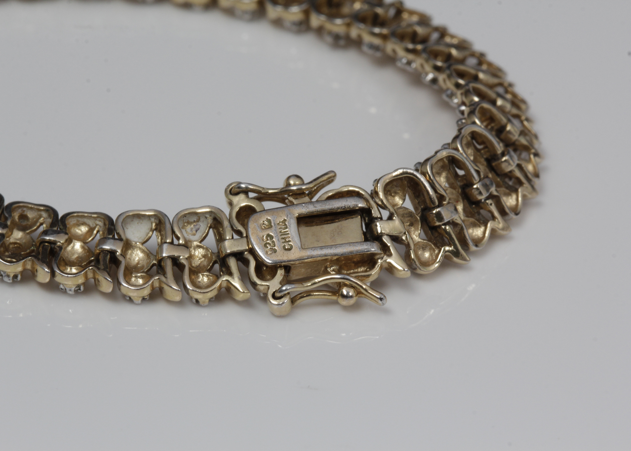 Gold Plated Sterling Silver Diamond Bracelet