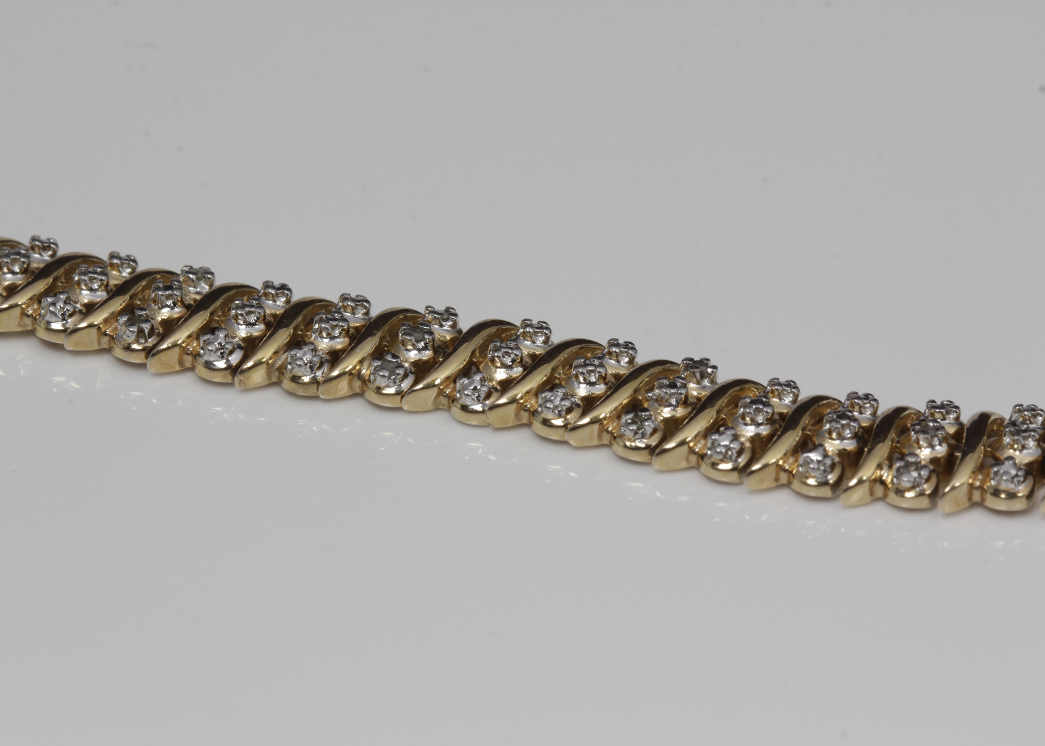 Gold Plated Sterling Silver Diamond Bracelet