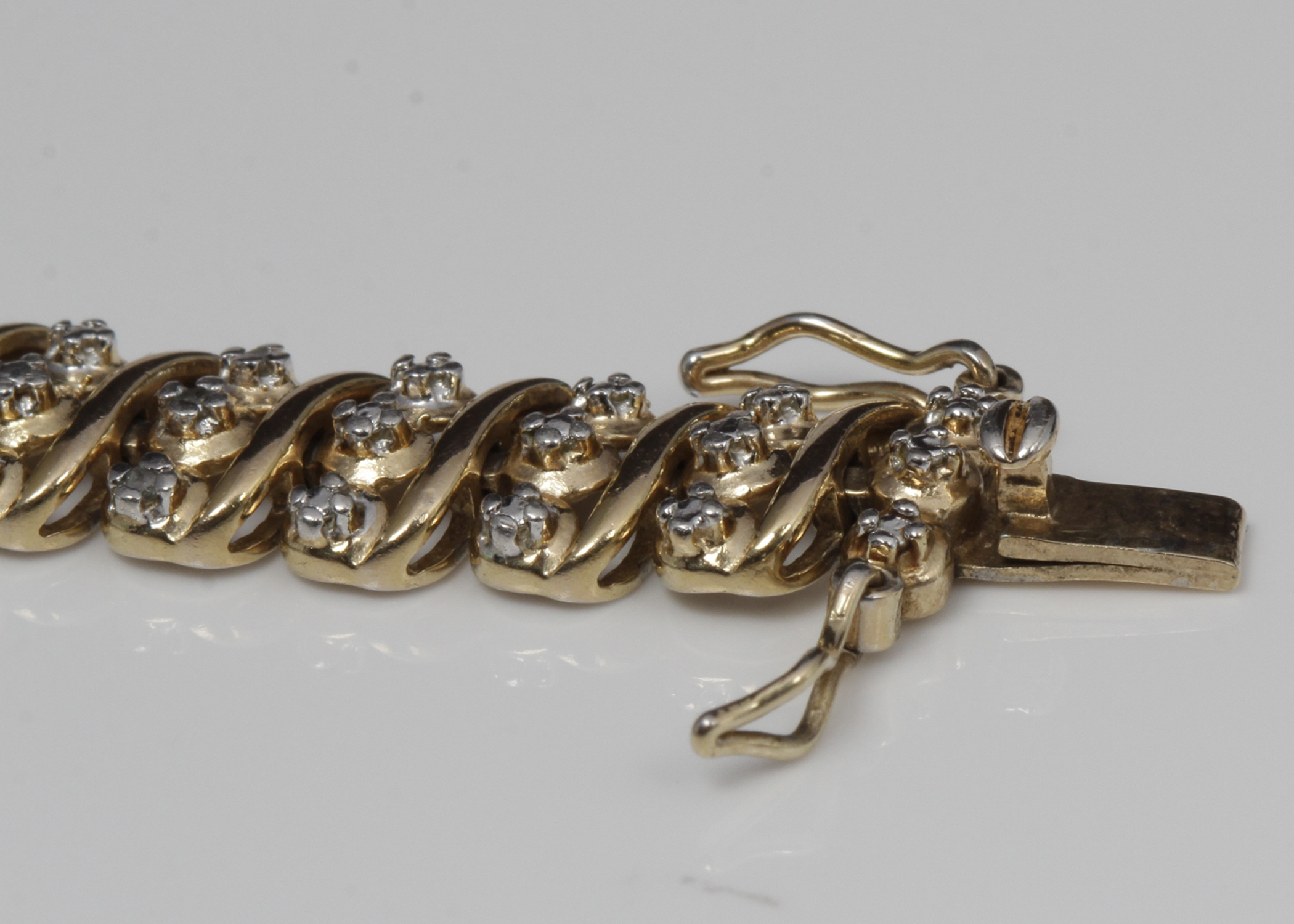 Gold Plated Sterling Silver Diamond Bracelet