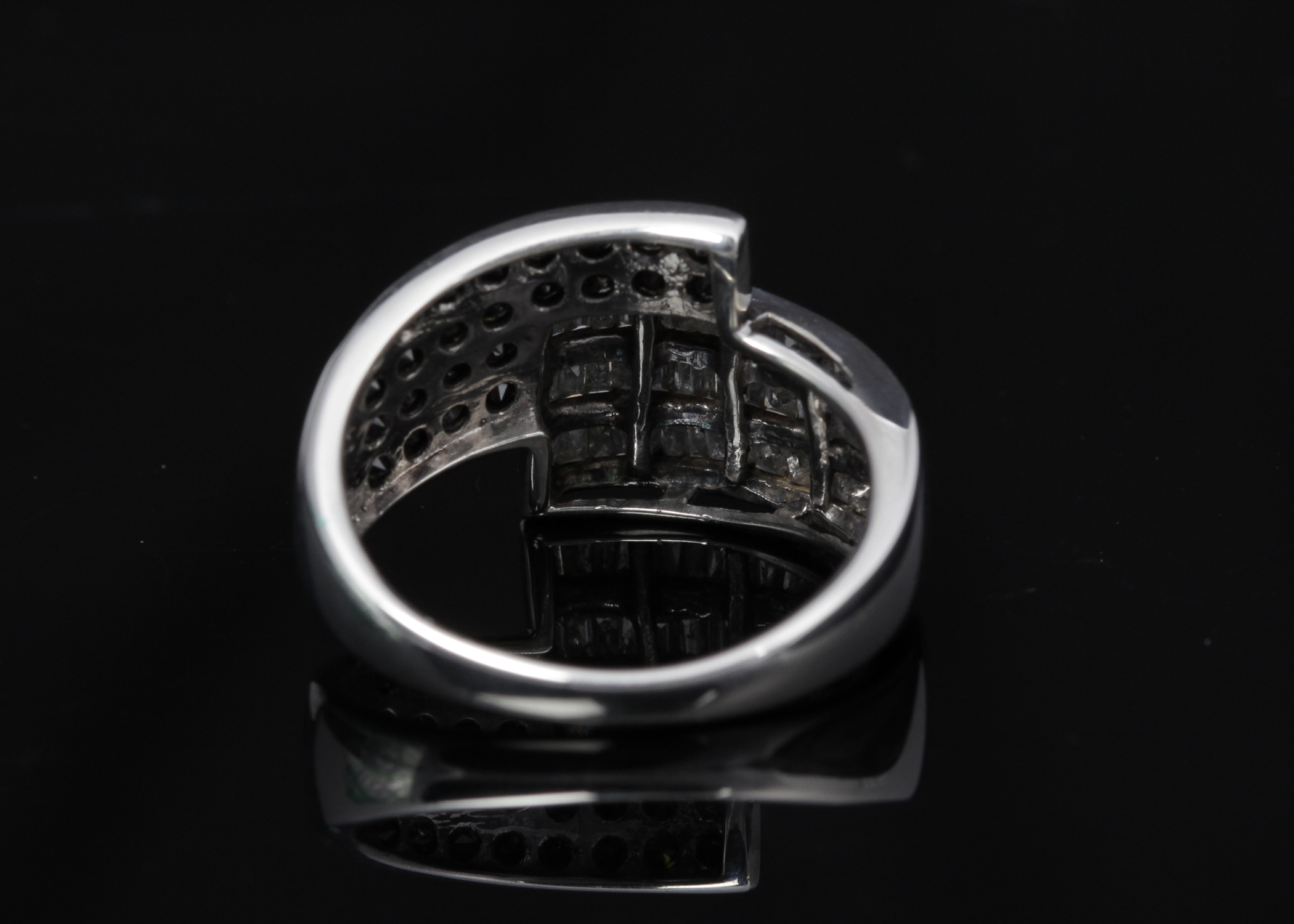 Sterling Silver Black and White Diamond Ring