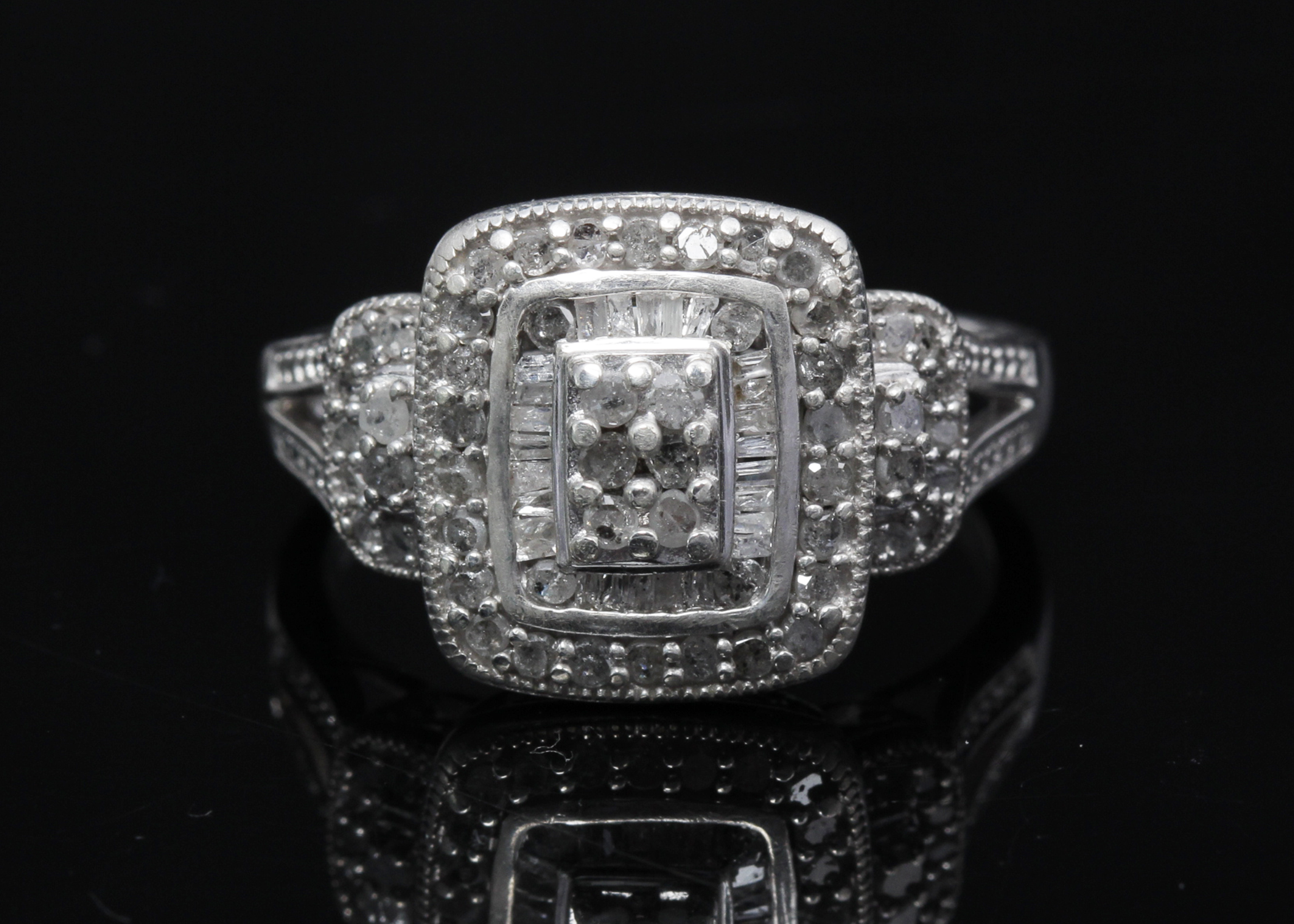 Sterling Silver Diamond Ring