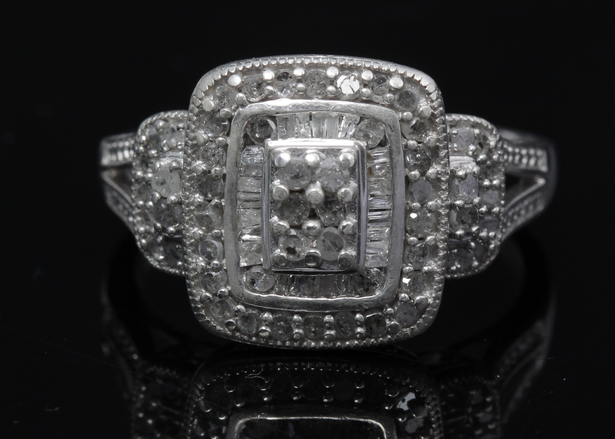 Sterling Silver Diamond Ring