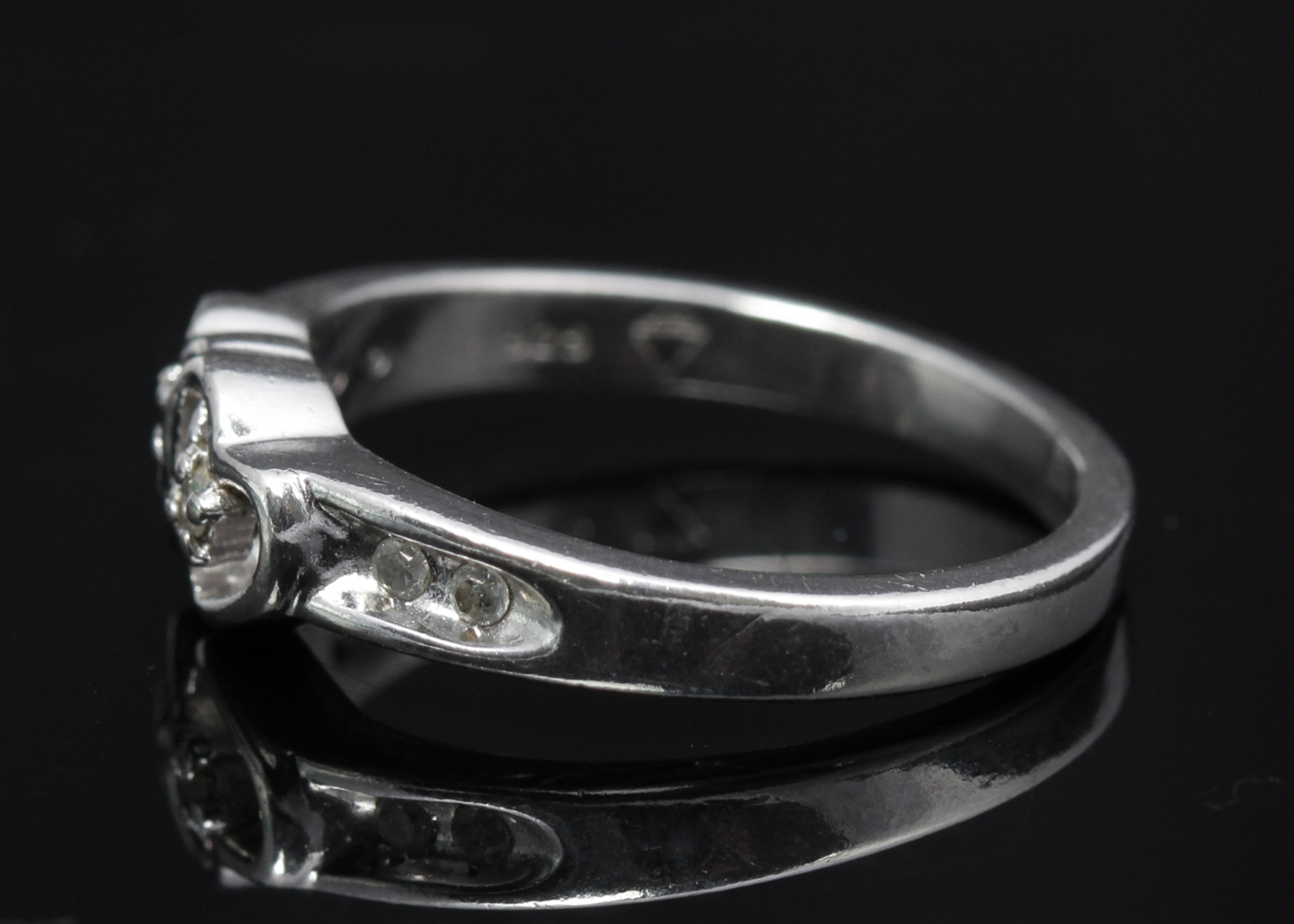 Sterling Silver Diamond Heart Ring