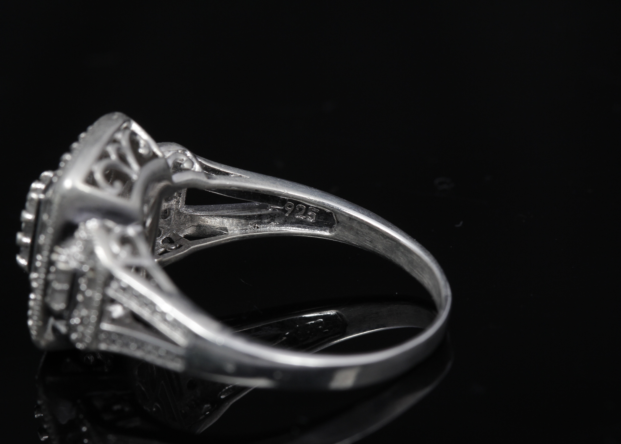 Sterling Silver Diamond Ring