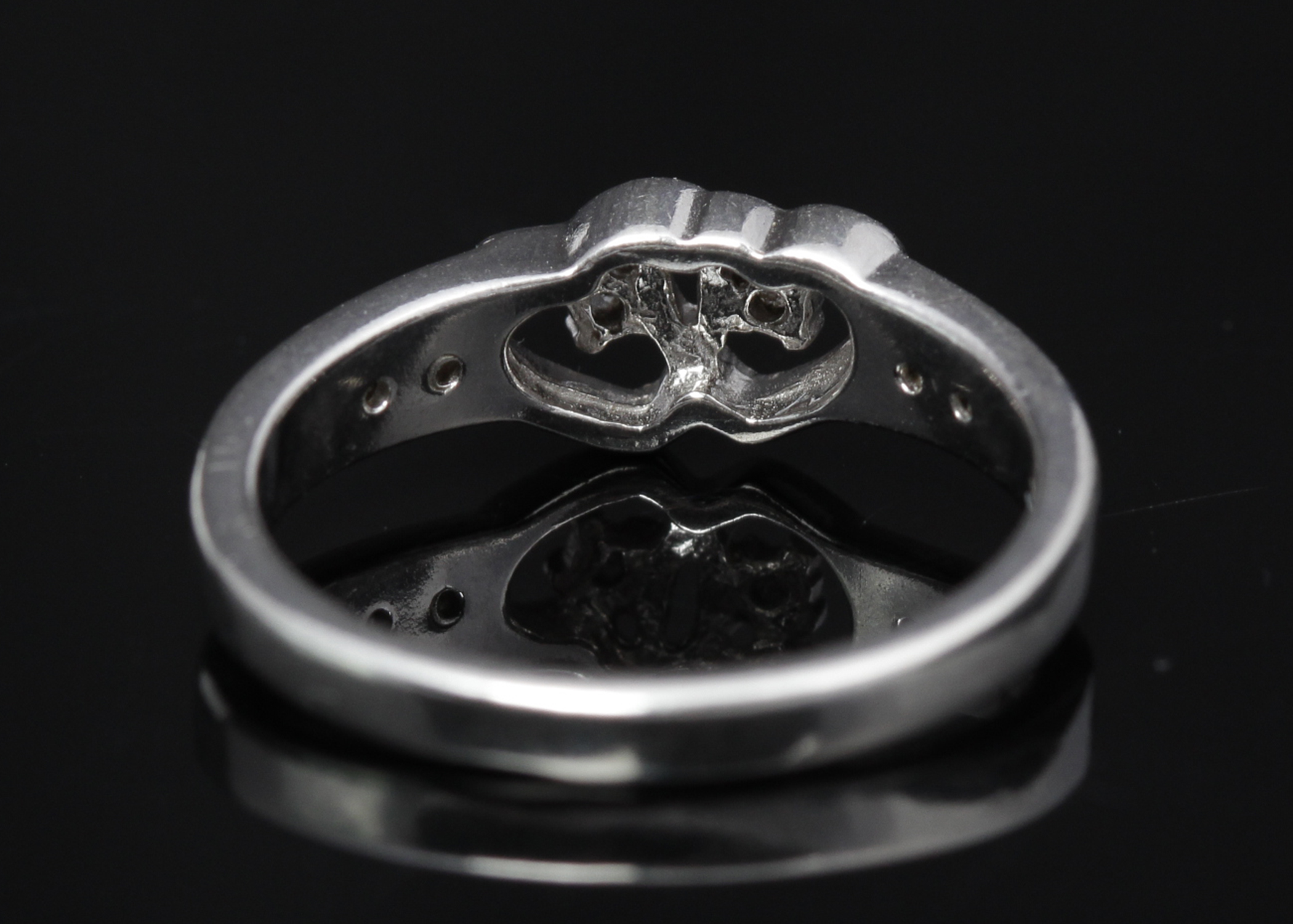 Sterling Silver Diamond Heart Ring