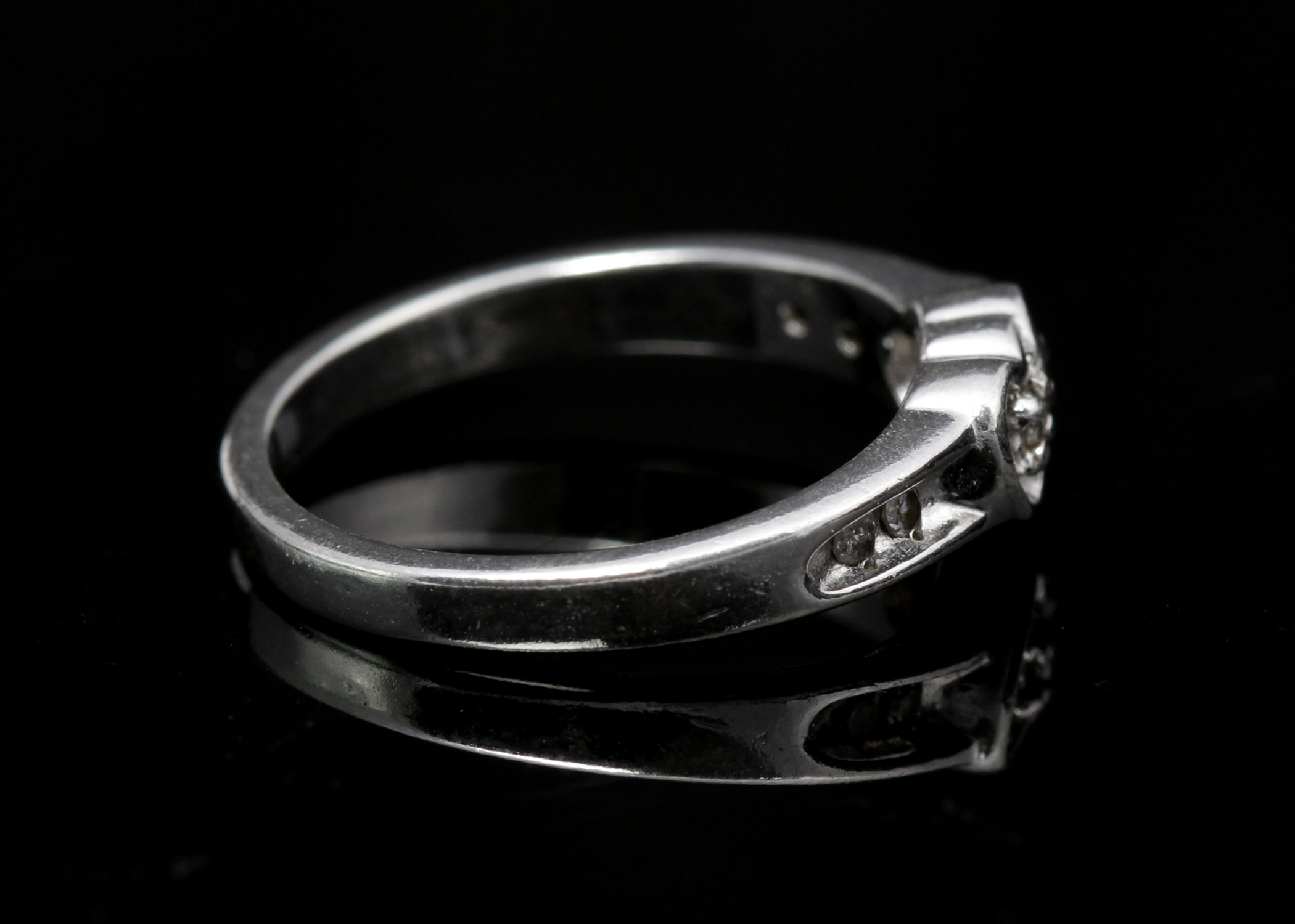 Sterling Silver Diamond Heart Ring