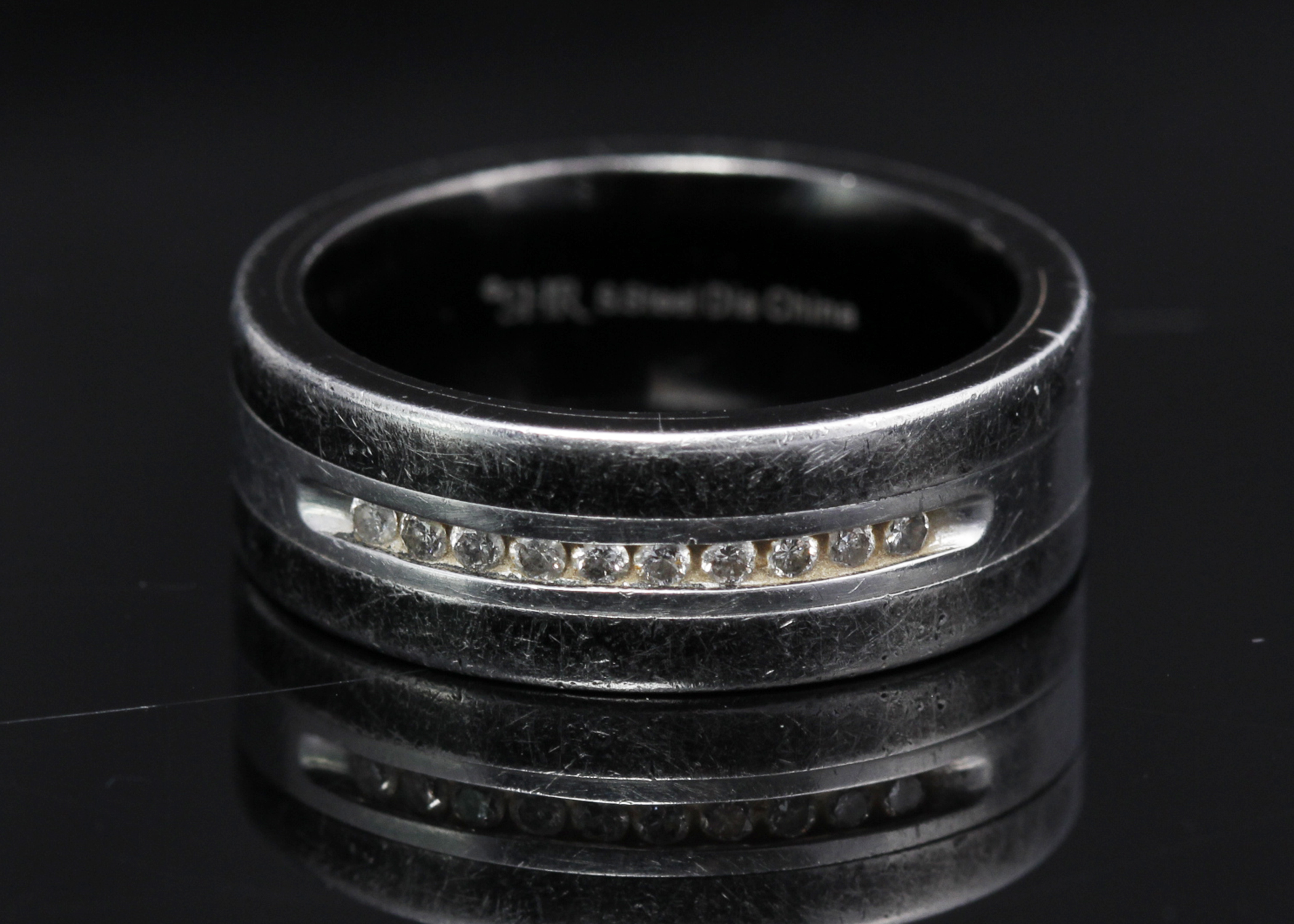 Stainless Steel Diamond Band