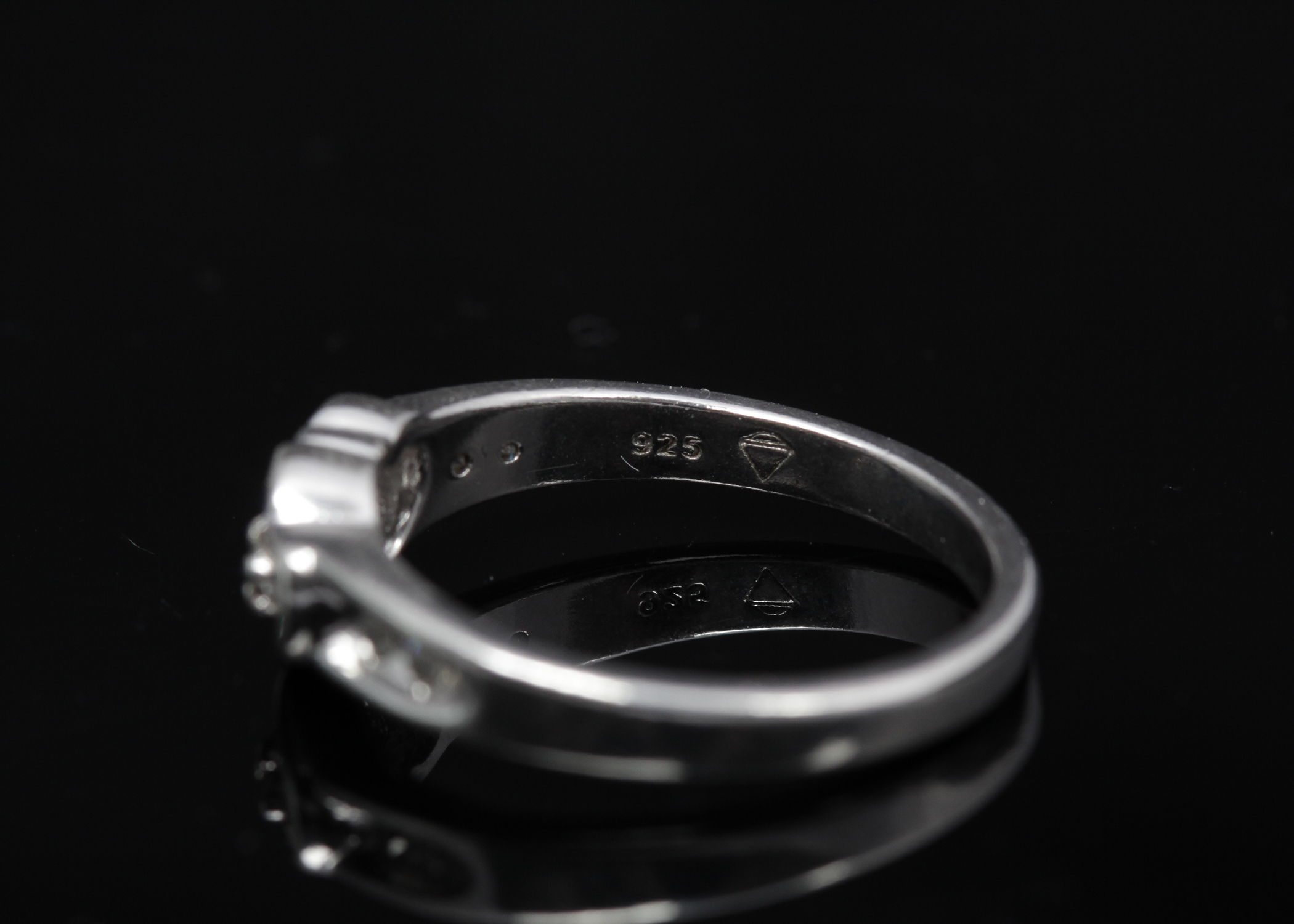 Sterling Silver Diamond Heart Ring