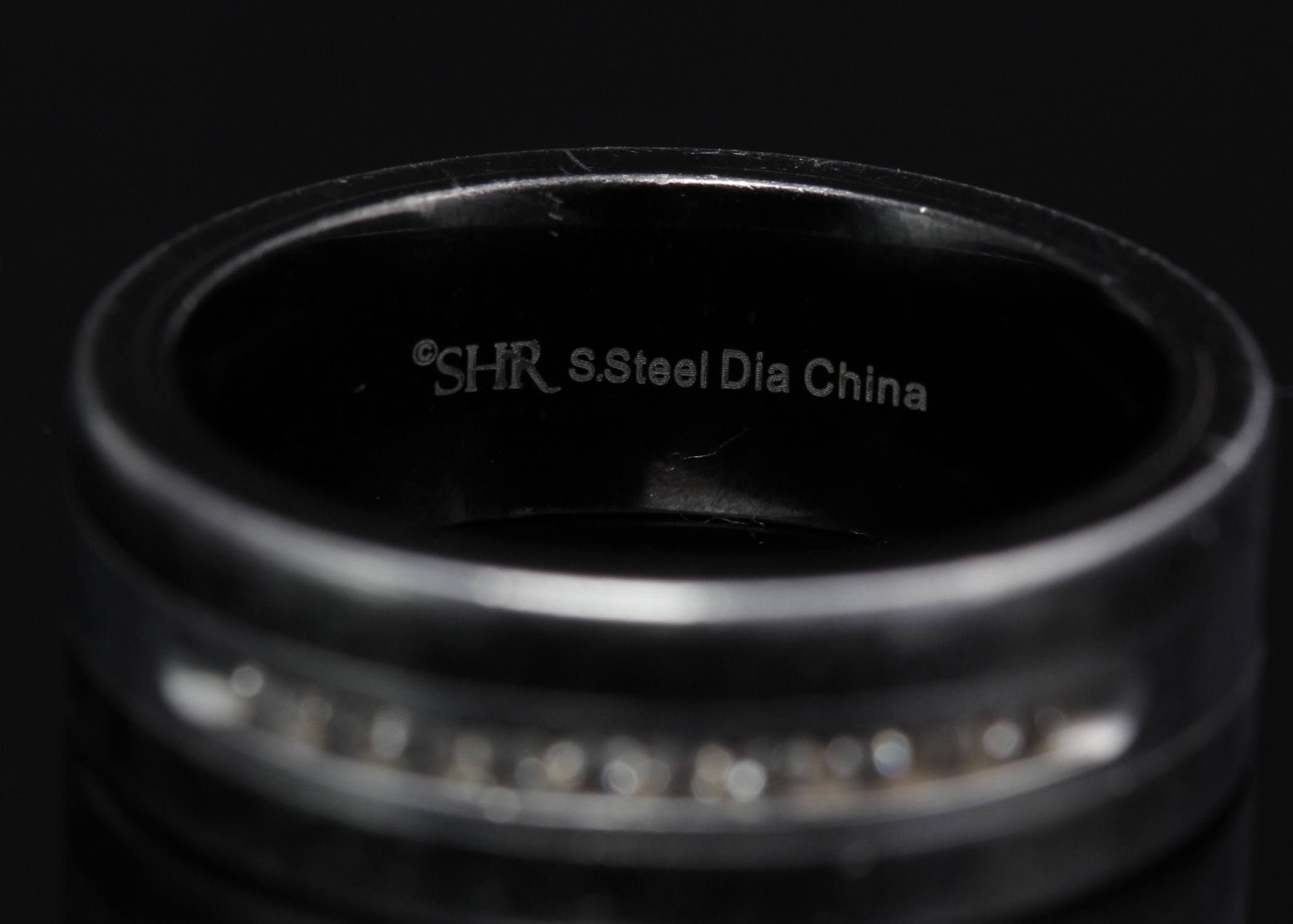 Stainless Steel Diamond Band