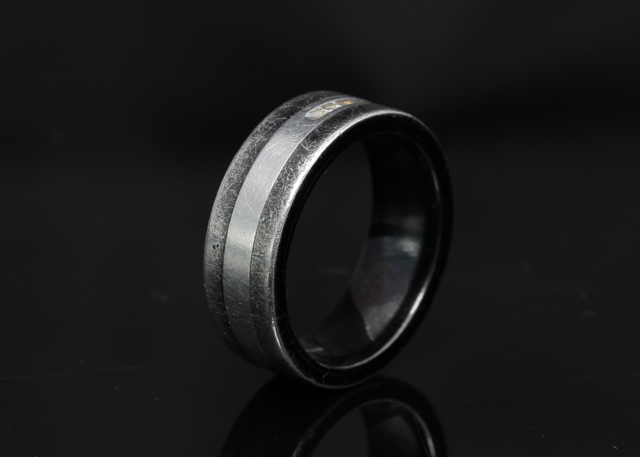 Stainless Steel Diamond Band