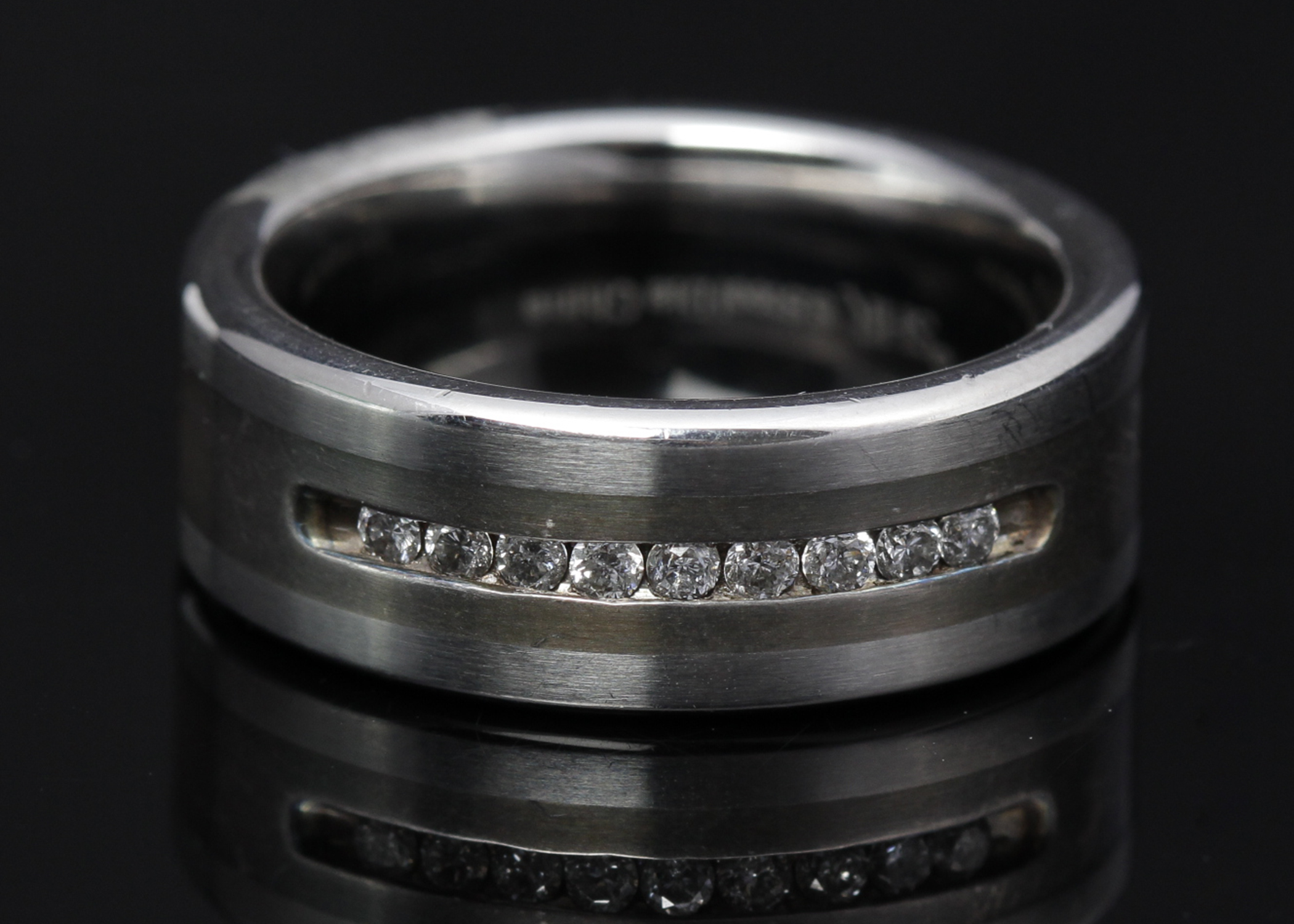 Stainless Steel Diamond Band