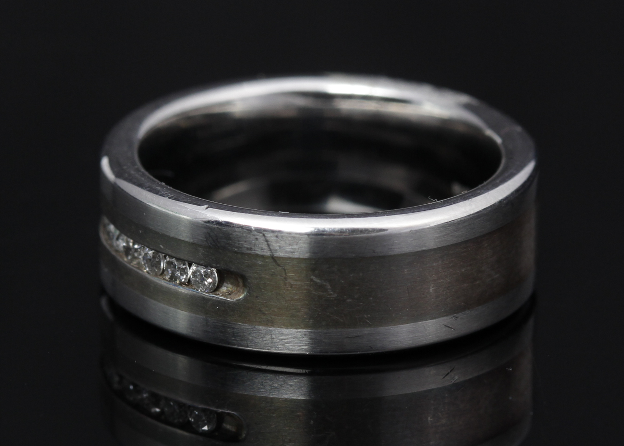 Stainless Steel Diamond Band