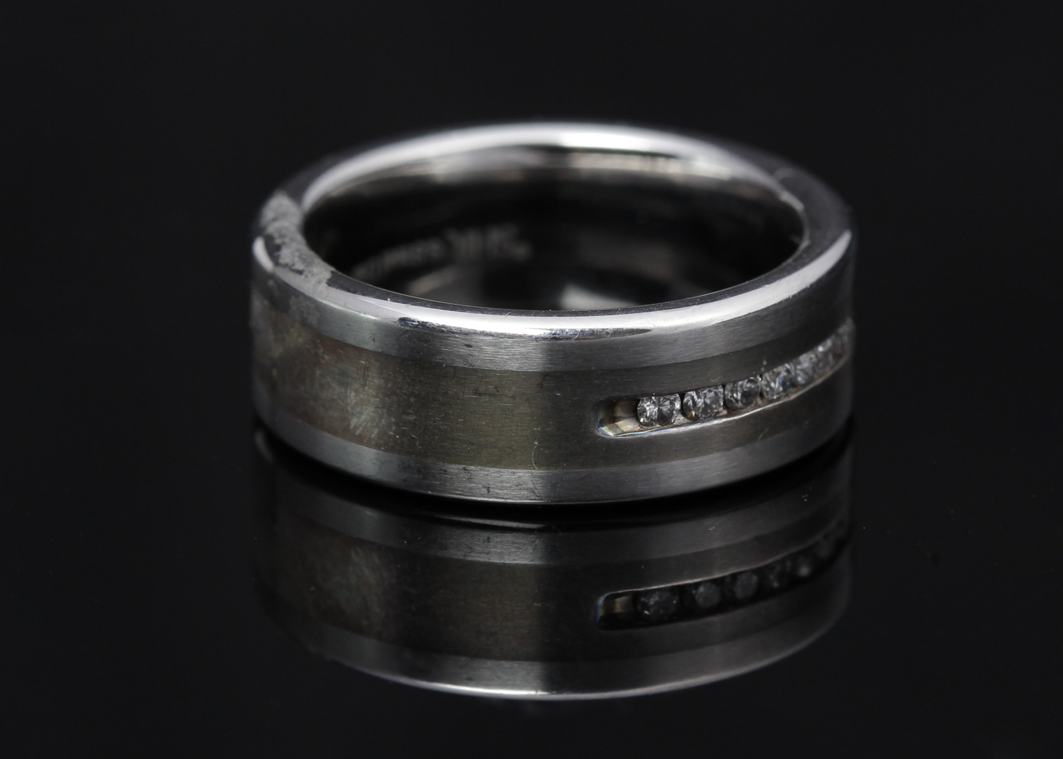 Stainless Steel Diamond Band