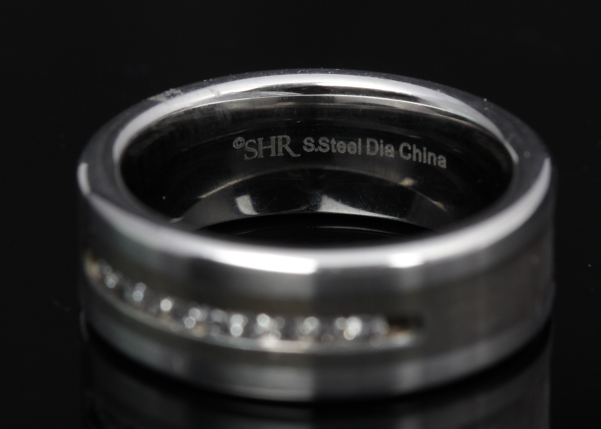 Stainless Steel Diamond Band