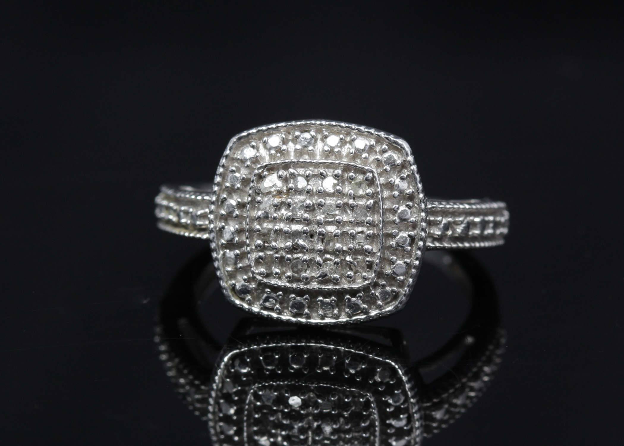 Sterling Silver Diamond Ring